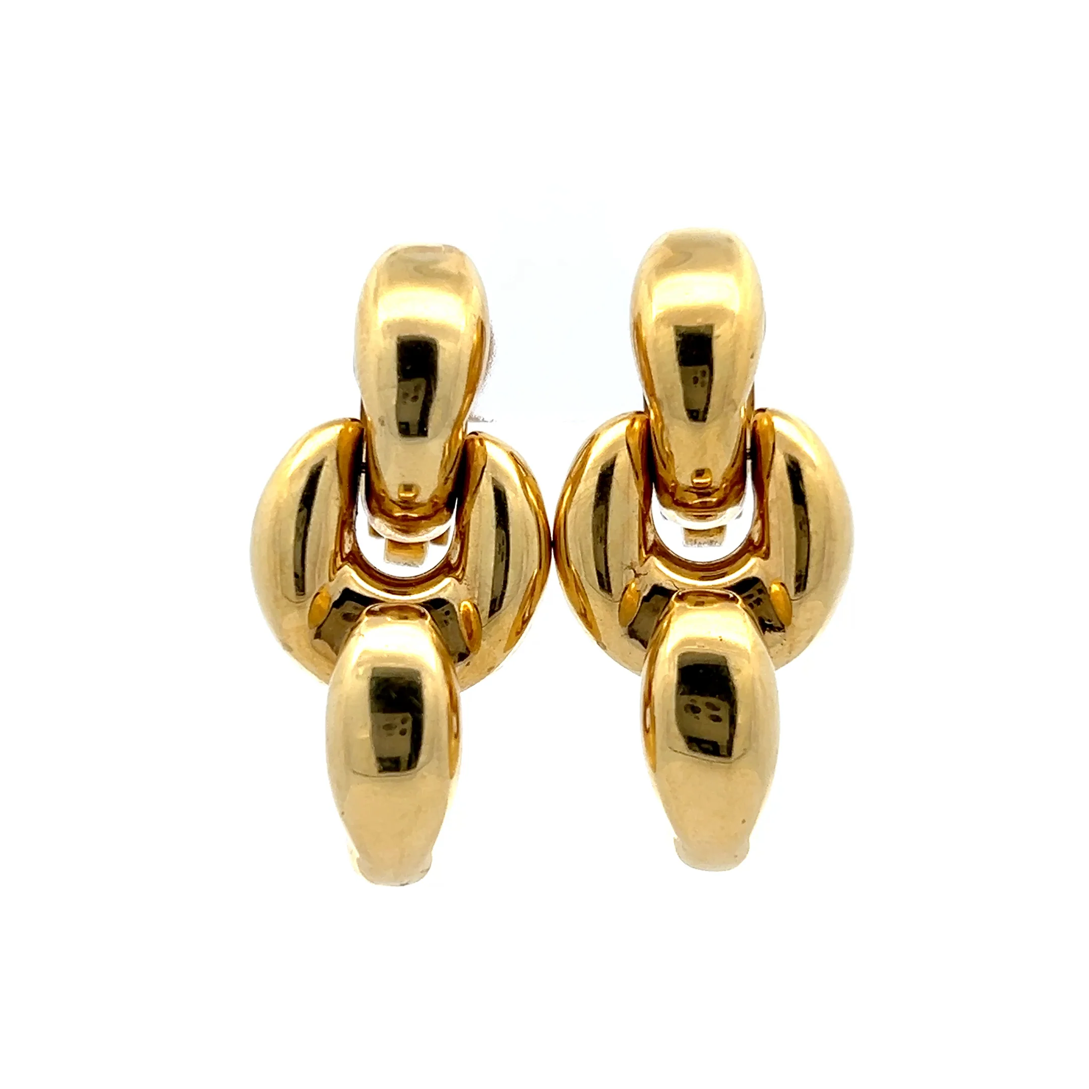 Chiampesan Fabris Puffy Link Drop Earrings in 18k