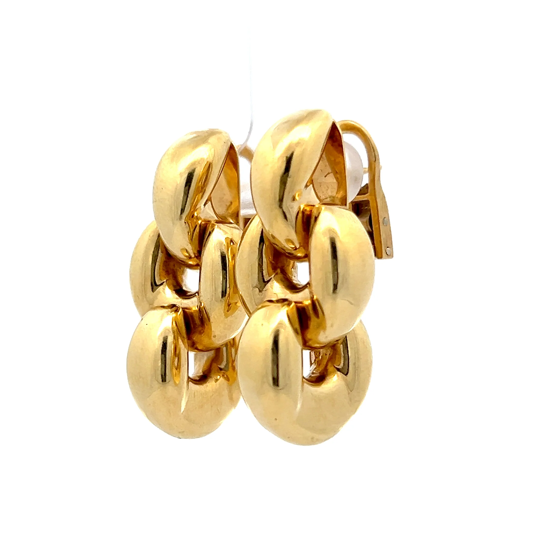 Chiampesan Fabris Puffy Link Drop Earrings in 18k - Image 2