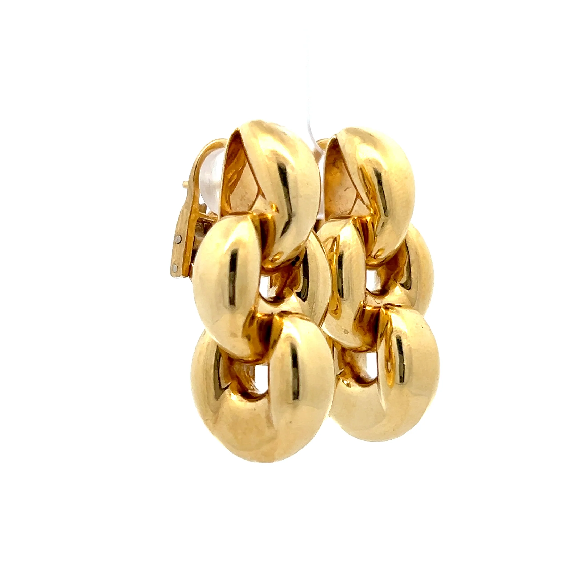 Chiampesan Fabris Puffy Link Drop Earrings in 18k - Image 3