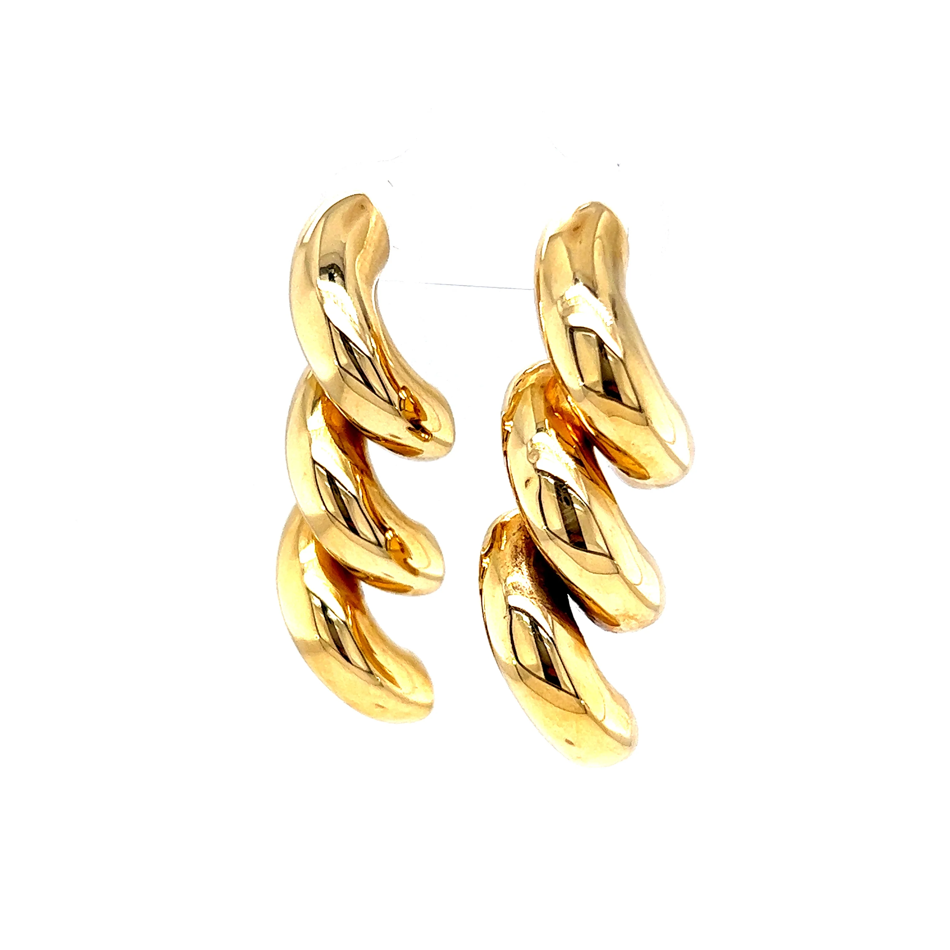 Chic Spiral Earrings in 14k Yellow Gold - Image 2