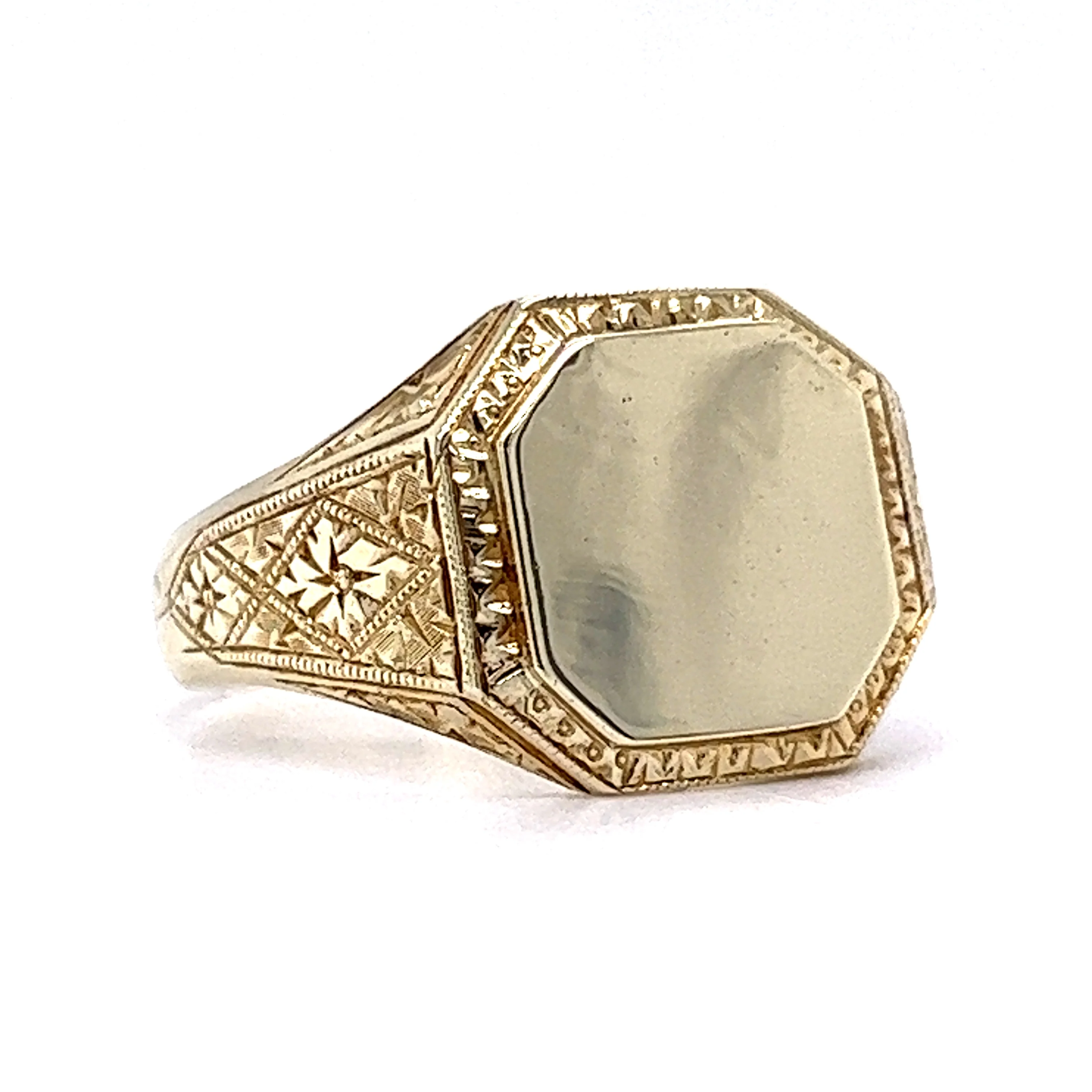 Men's Vintage Mid-Century Signet Ring in 14k Yellow Gold - Image 3
