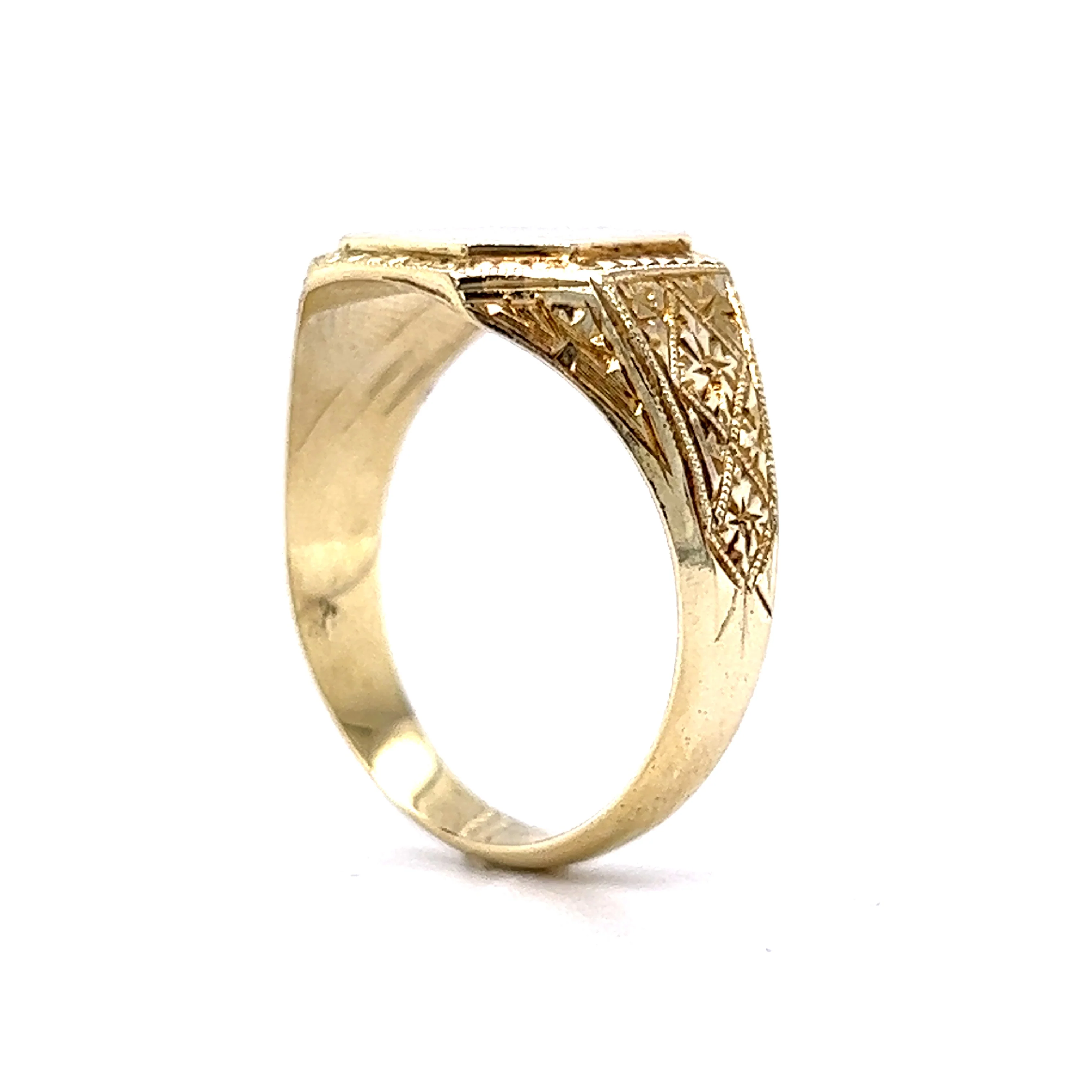 Men's Vintage Mid-Century Signet Ring in 14k Yellow Gold - Image 5