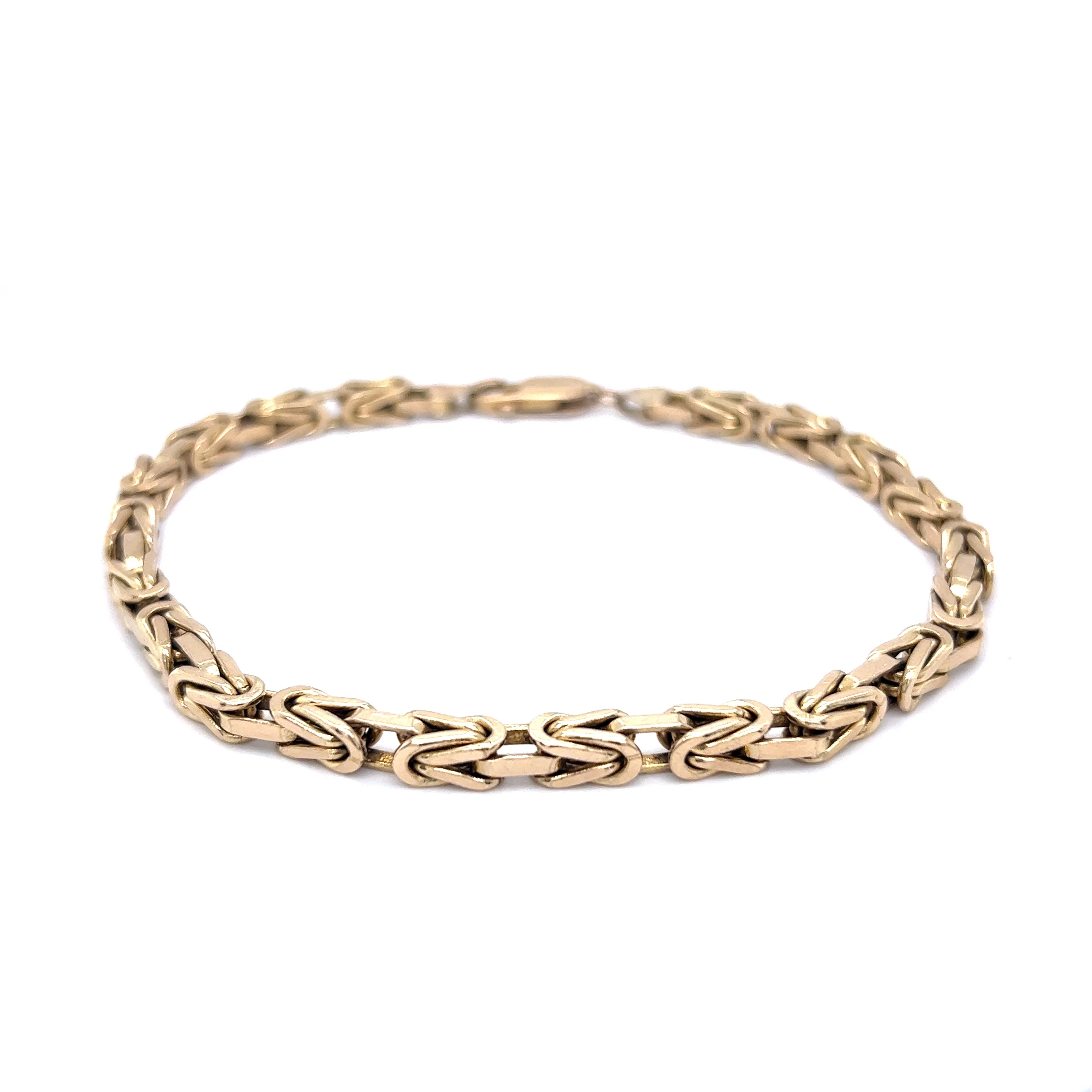 Men's Byzantine Chain Bracelet in 10k Yellow Gold