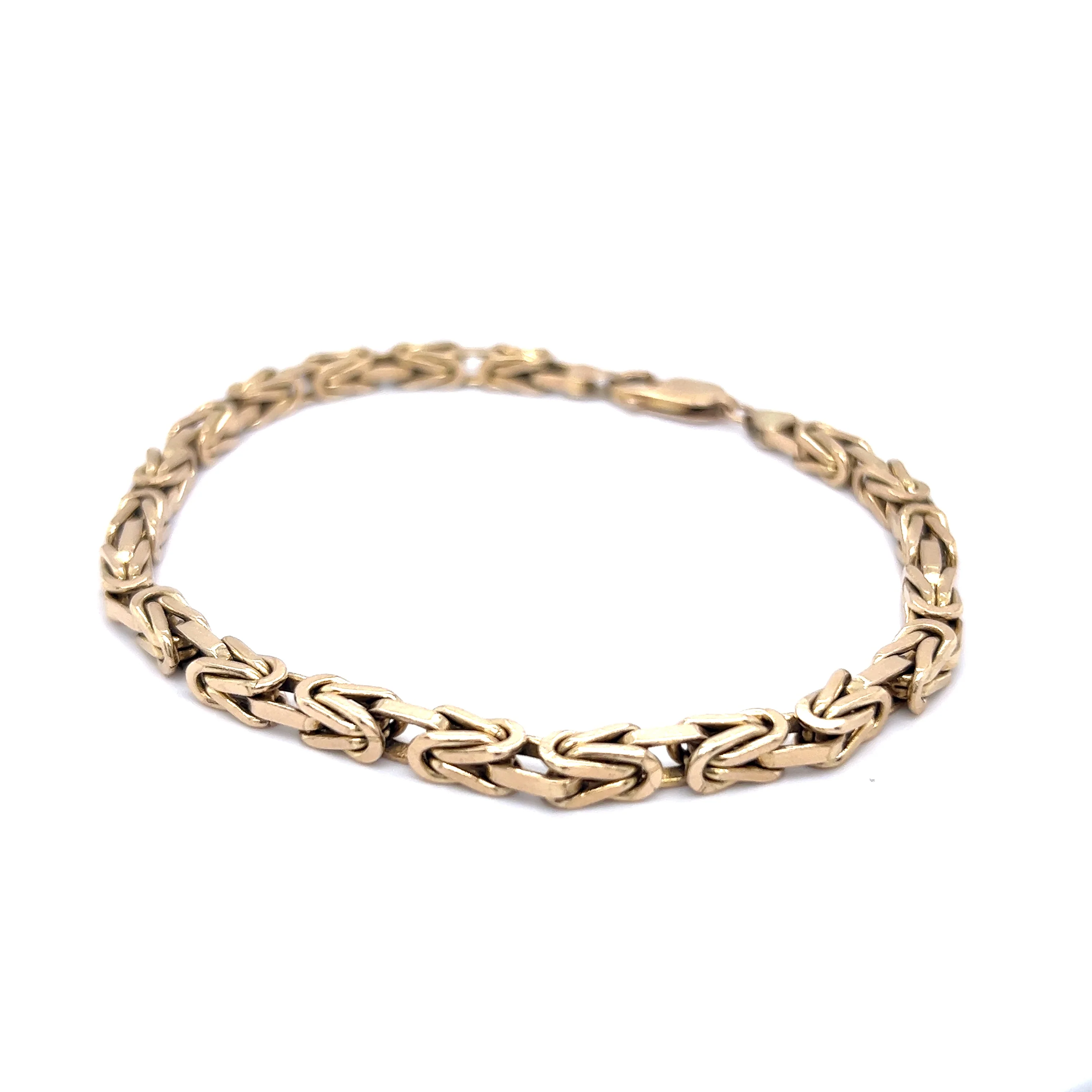 Men's Byzantine Chain Bracelet in 10k Yellow Gold - Image 2