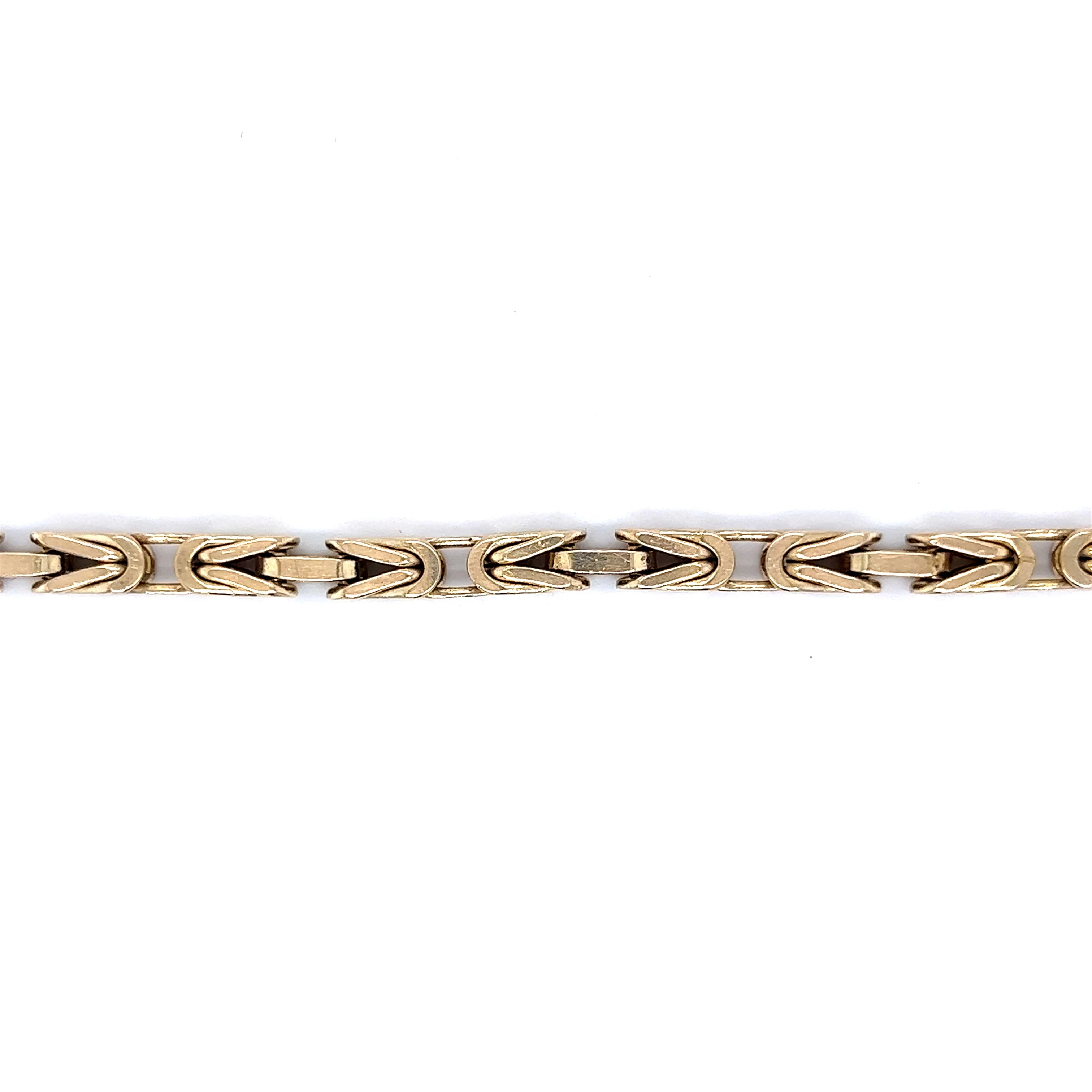 Men's Byzantine Chain Bracelet in 10k Yellow Gold - Image 4