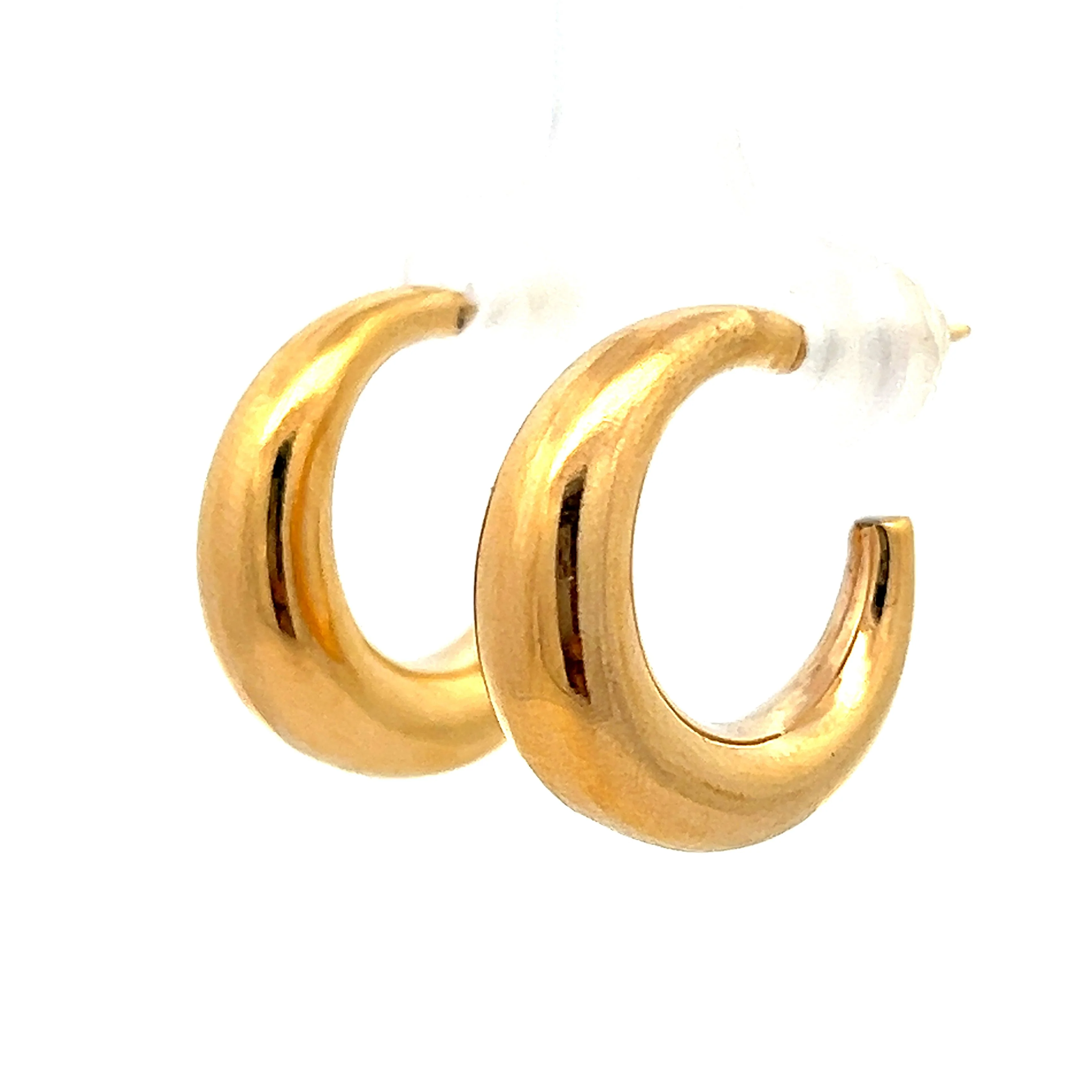 Chunky Hoop Earrings in 14k Yellow Gold - Image 2