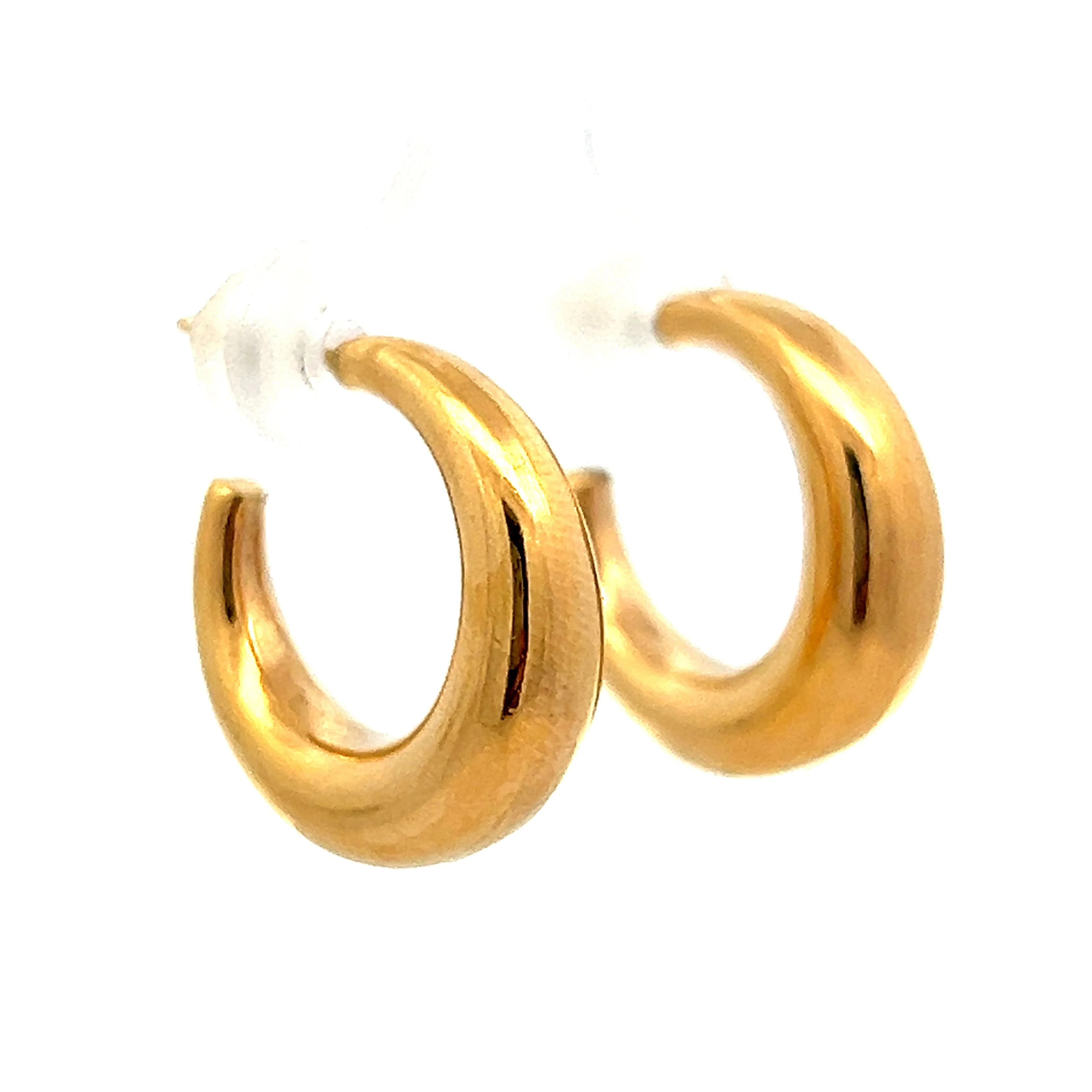 Chunky Hoop Earrings in 14k Yellow Gold - Image 3