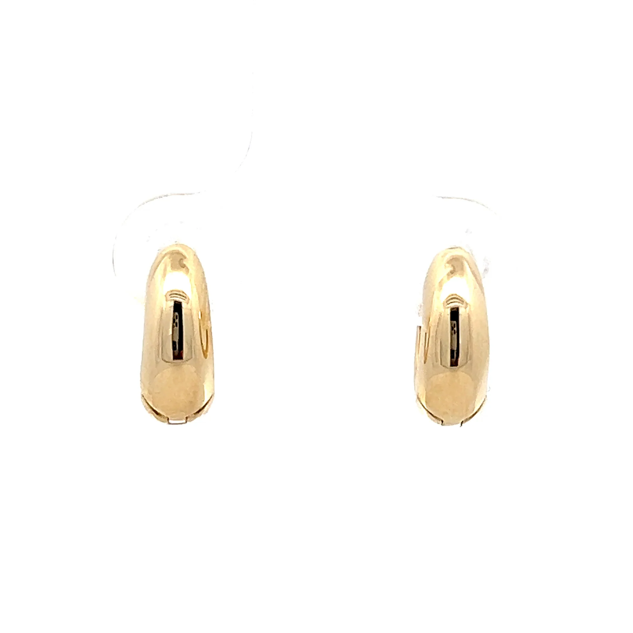 Chunky Huggie Hoop Earrings in 14k Yellow Gold