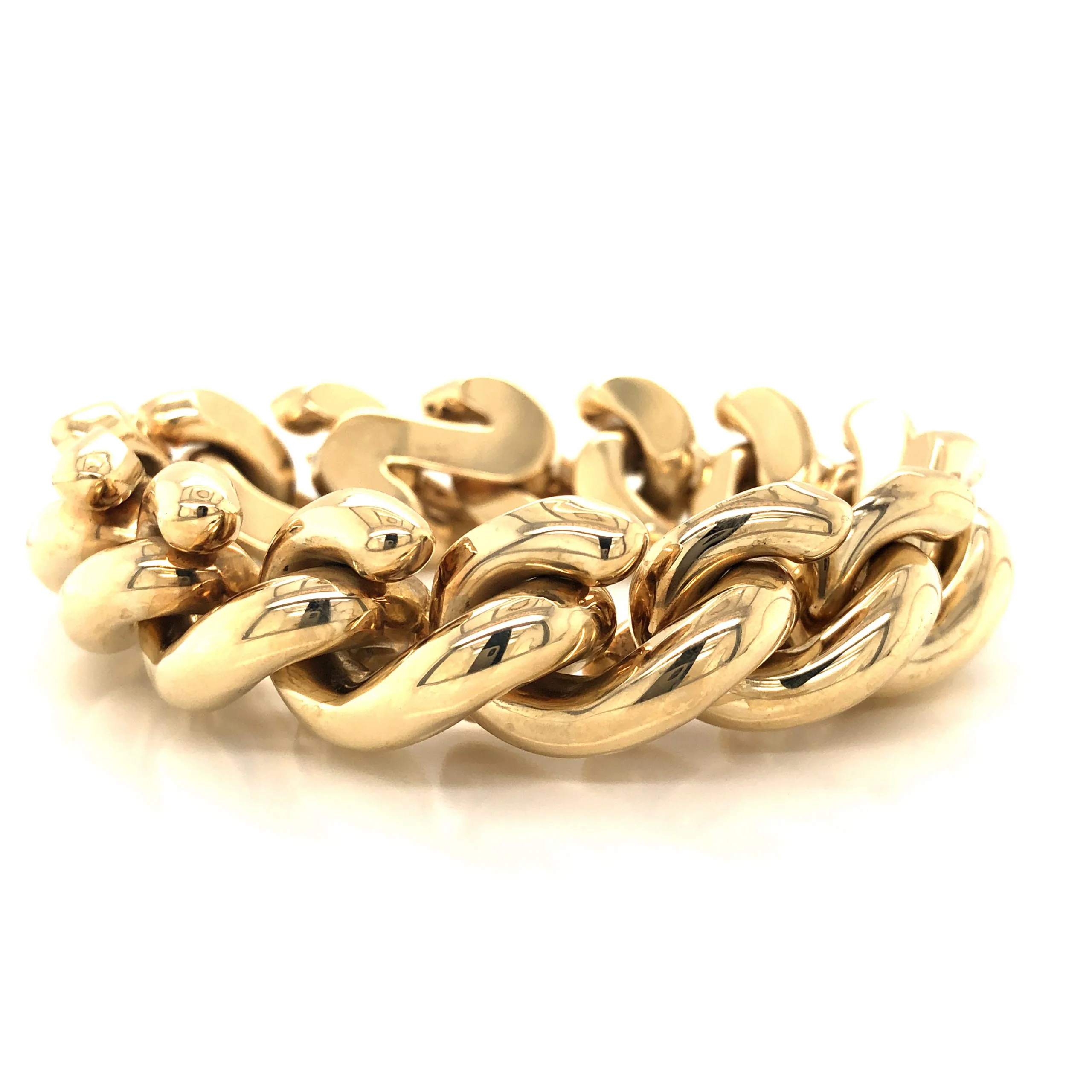 Chunky S-Hook Link Bracelet in 14k Yellow Gold