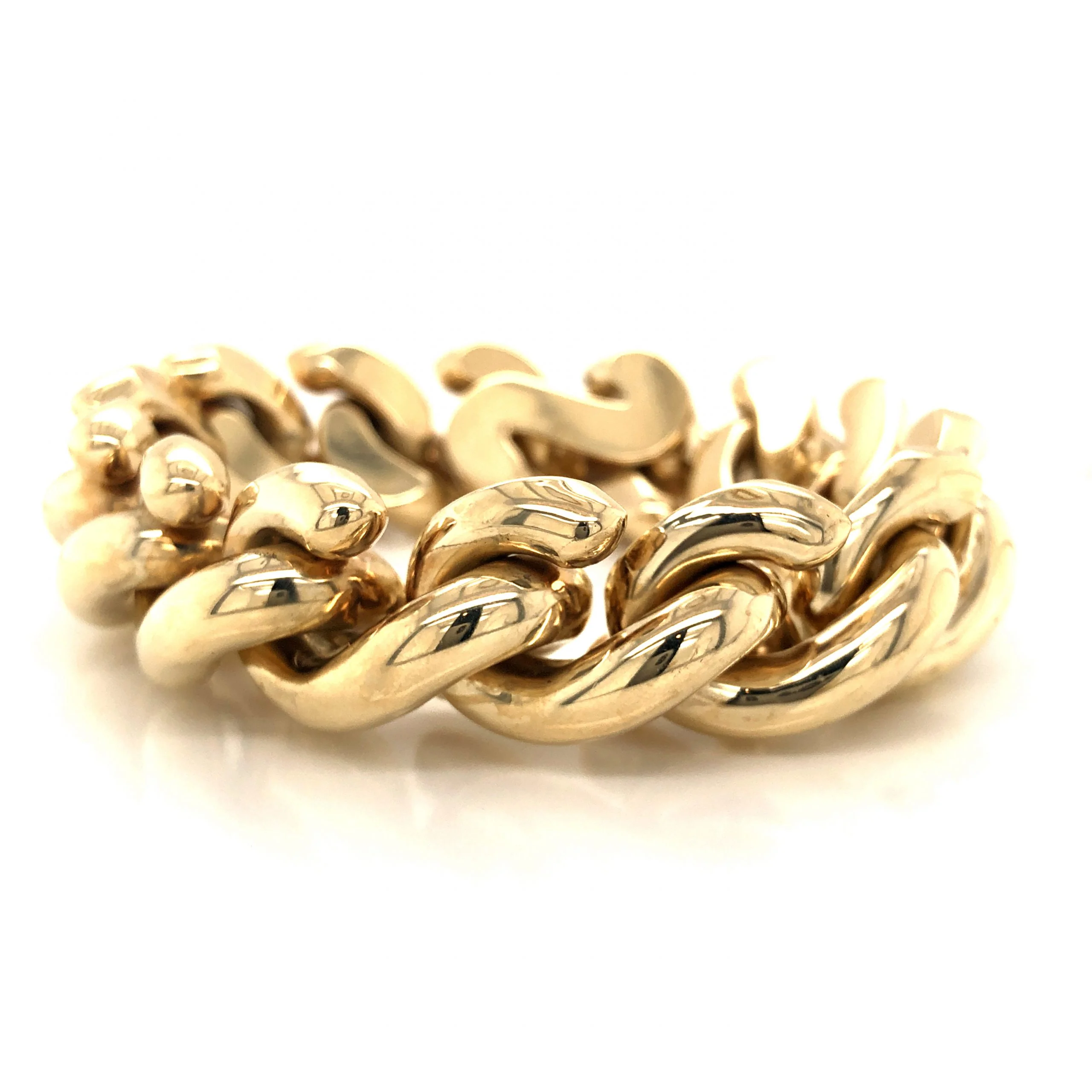 Chunky S-Hook Link Bracelet in 14k Yellow Gold - Image 2