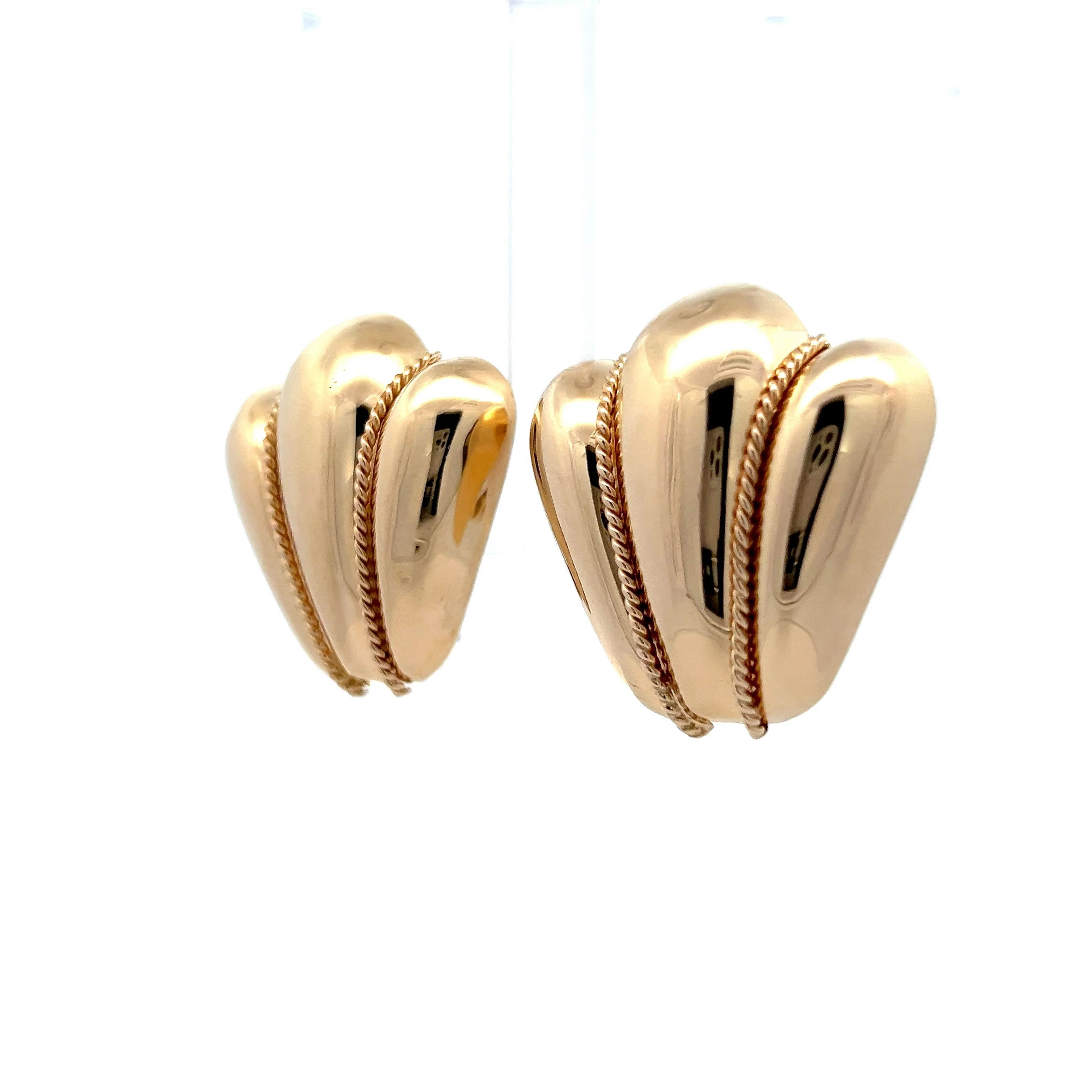 Chunky Textured Stud Earrings in 14k Yellow Gold - Image 2