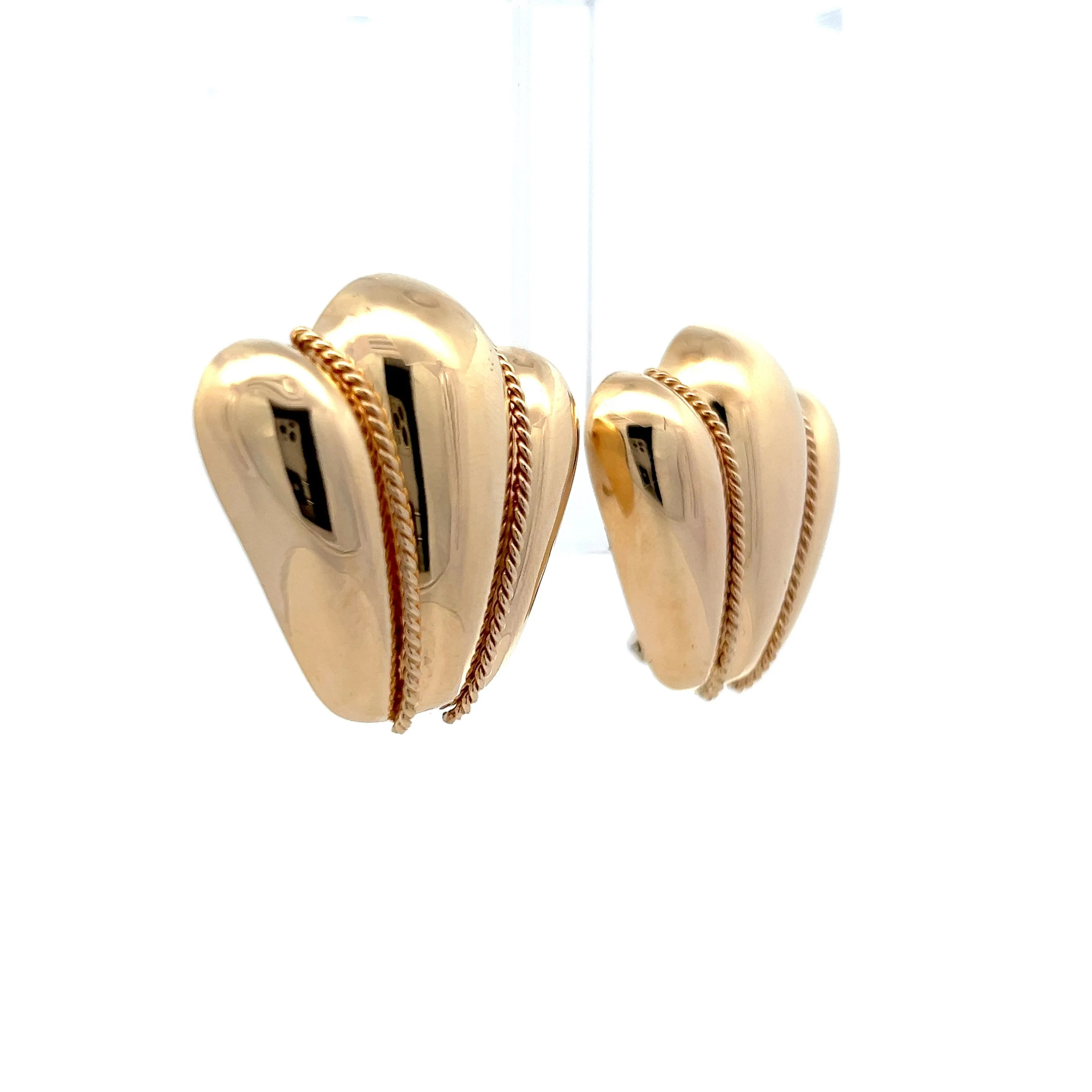 Chunky Textured Stud Earrings in 14k Yellow Gold - Image 3