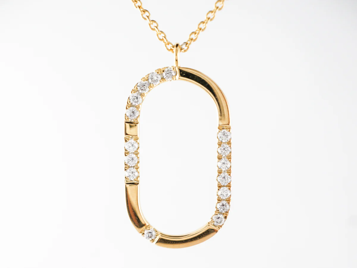 Circular Diamond Pendant in 18k Yellow Gold - Image 2