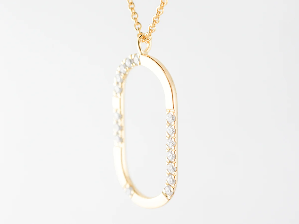 Circular Diamond Pendant in 18k Yellow Gold - Image 3