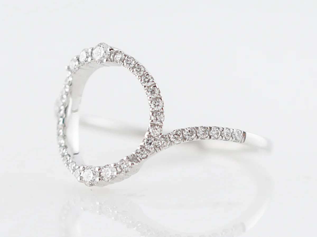 Circular Diamond Right Hand Ring in White Gold - Image 2