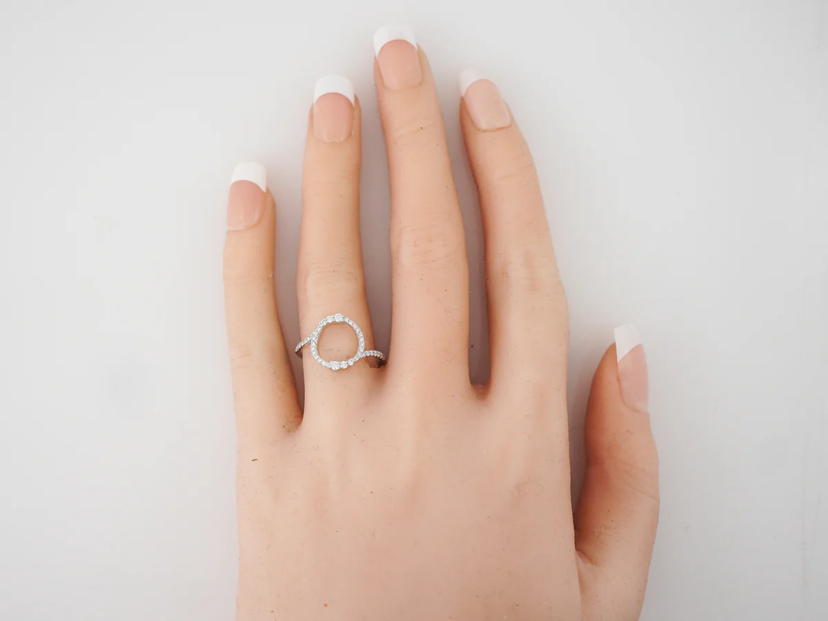 Circular Diamond Right Hand Ring in White Gold - Image 6