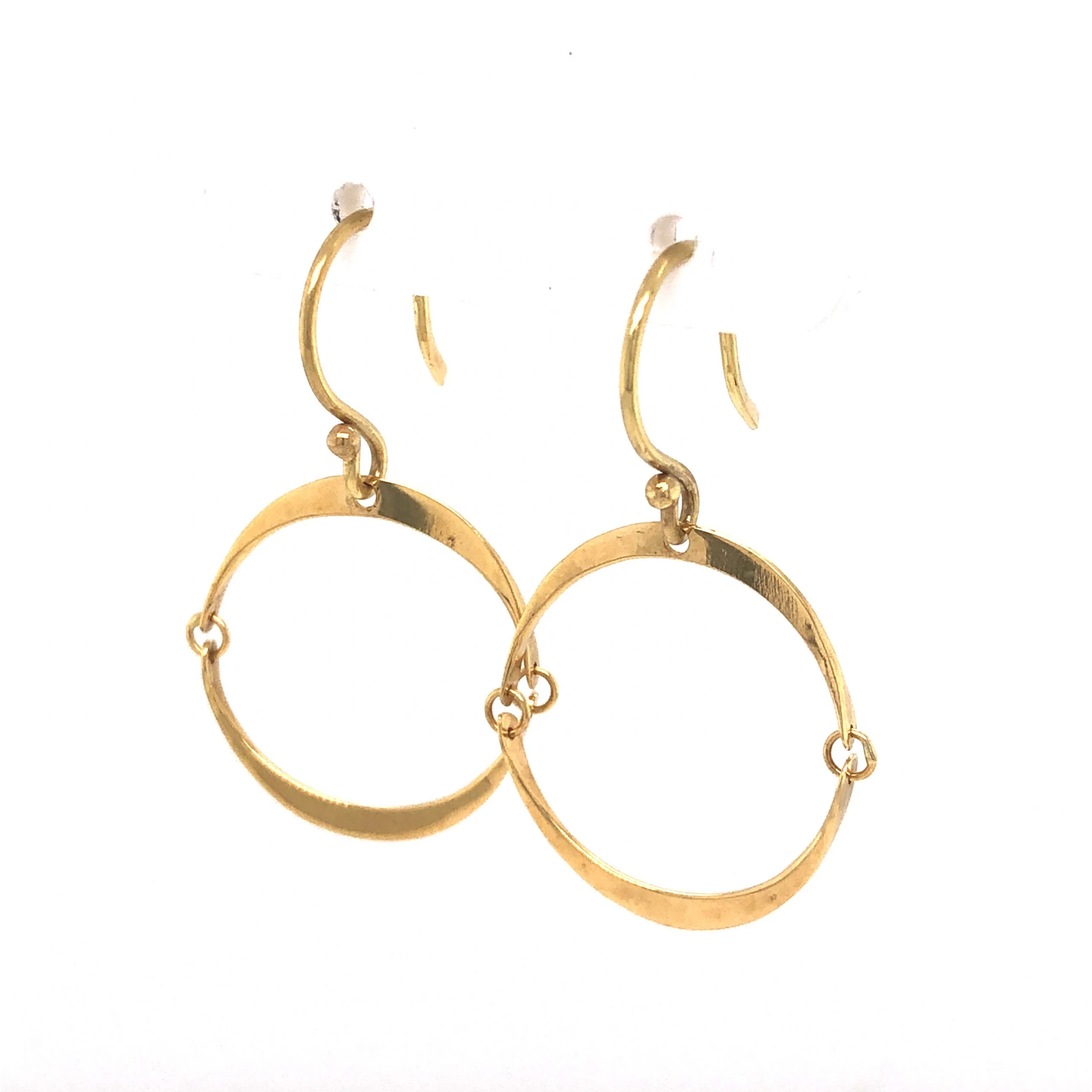Circular Drop Earrings in 14k Yellow Gold - Image 2