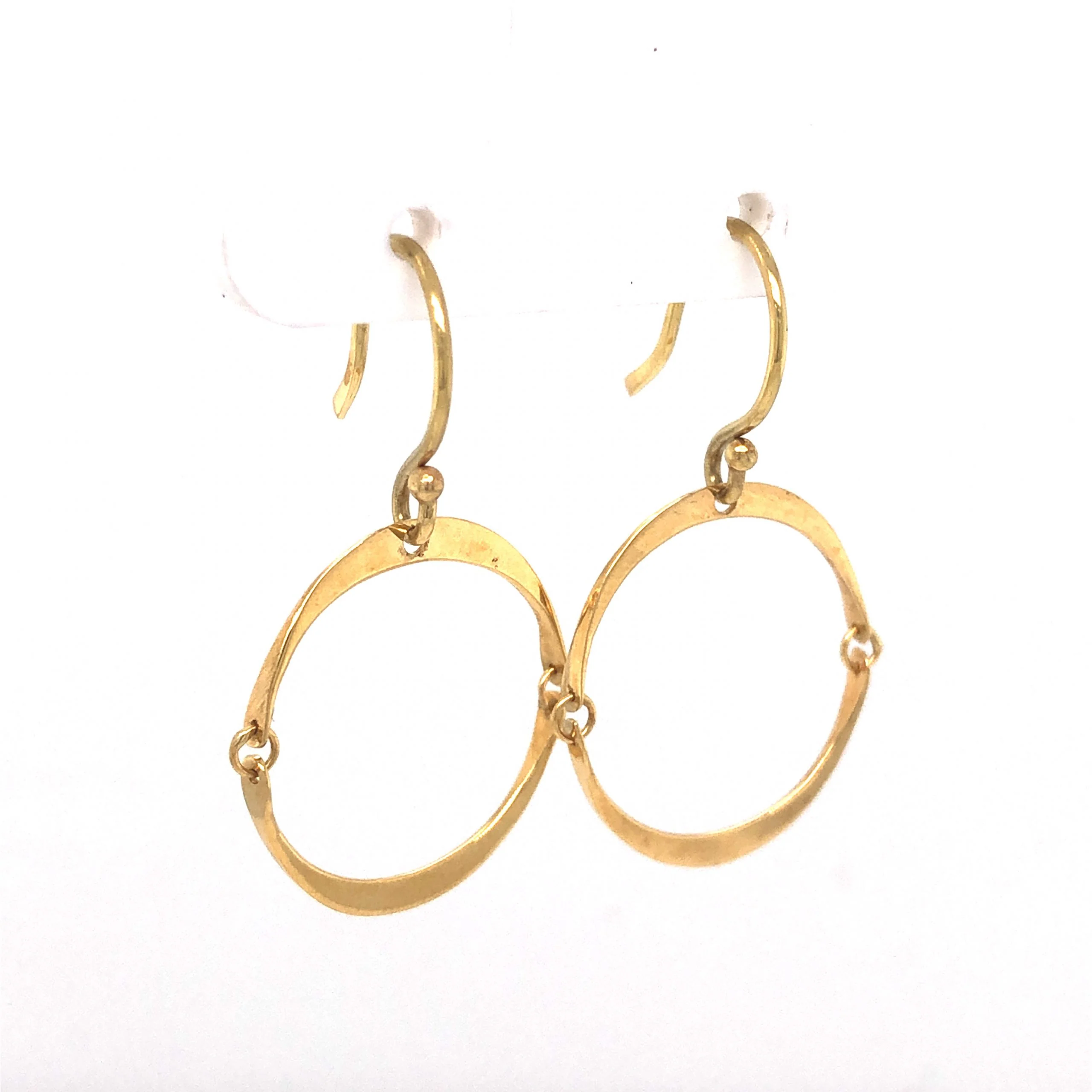 Circular Drop Earrings in 14k Yellow Gold - Image 3