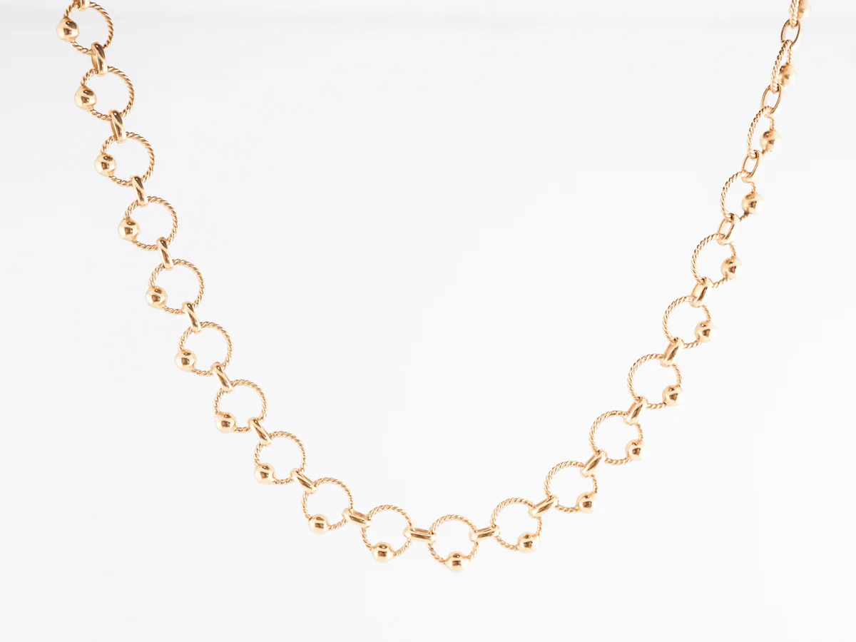 Circular Link Victorian Chain in 14k Yellow Gold