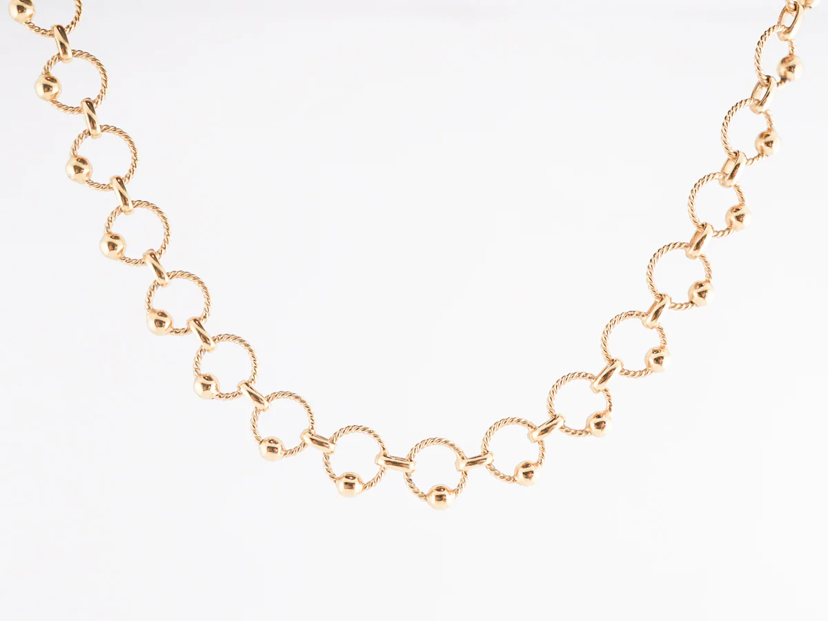 Circular Link Victorian Chain in 14k Yellow Gold - Image 2