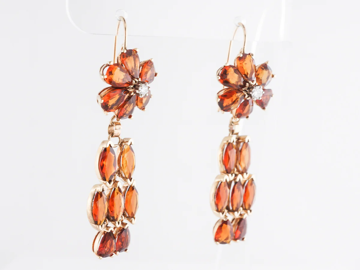 Citrine Dangle Earrings in 14k Yellow Gold - Image 3