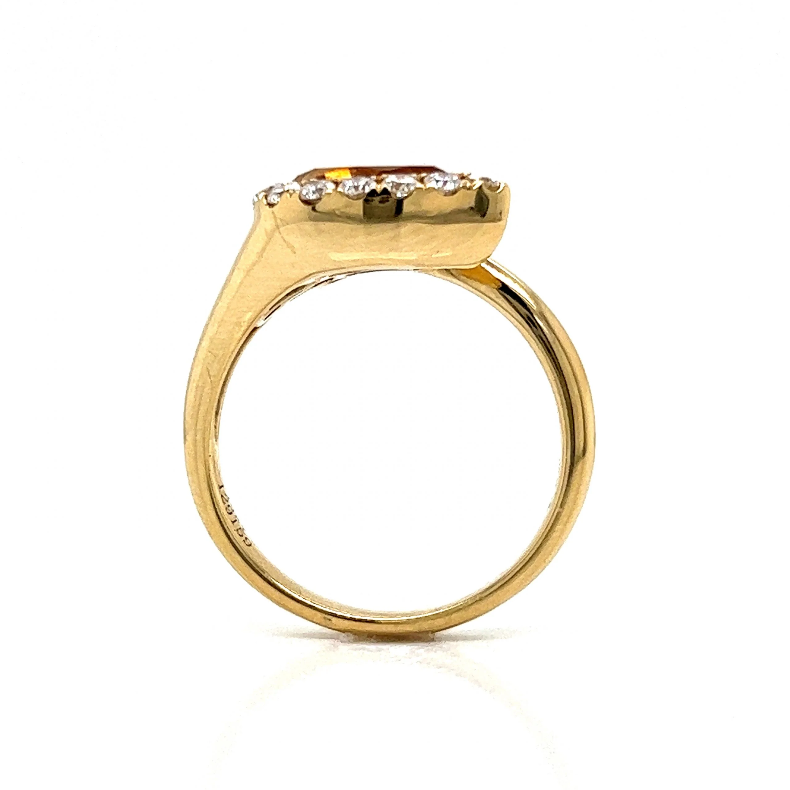 Citrine & Diamond Snake Shaped Ring in 14k Yellow Gold - Image 4