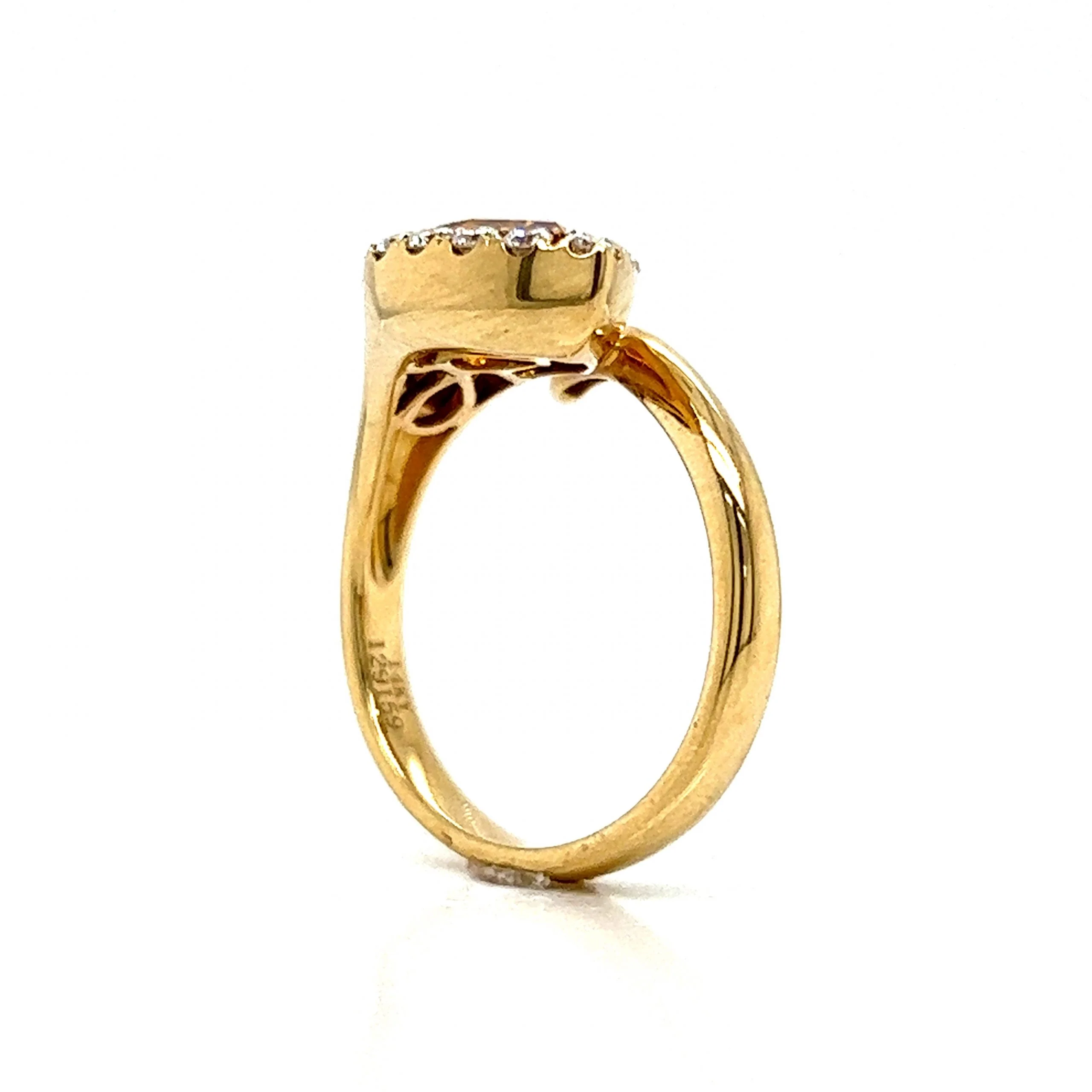 Citrine & Diamond Snake Shaped Ring in 14k Yellow Gold - Image 5