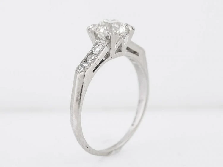 Classic 1 Carat Diamond Engagement Ring Art Deco - Image 5