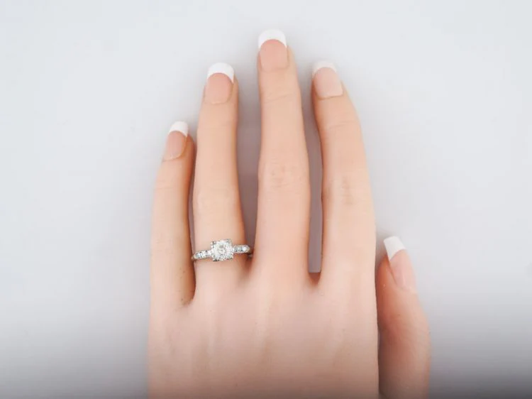 Classic 1 Carat Diamond Engagement Ring Art Deco - Image 6