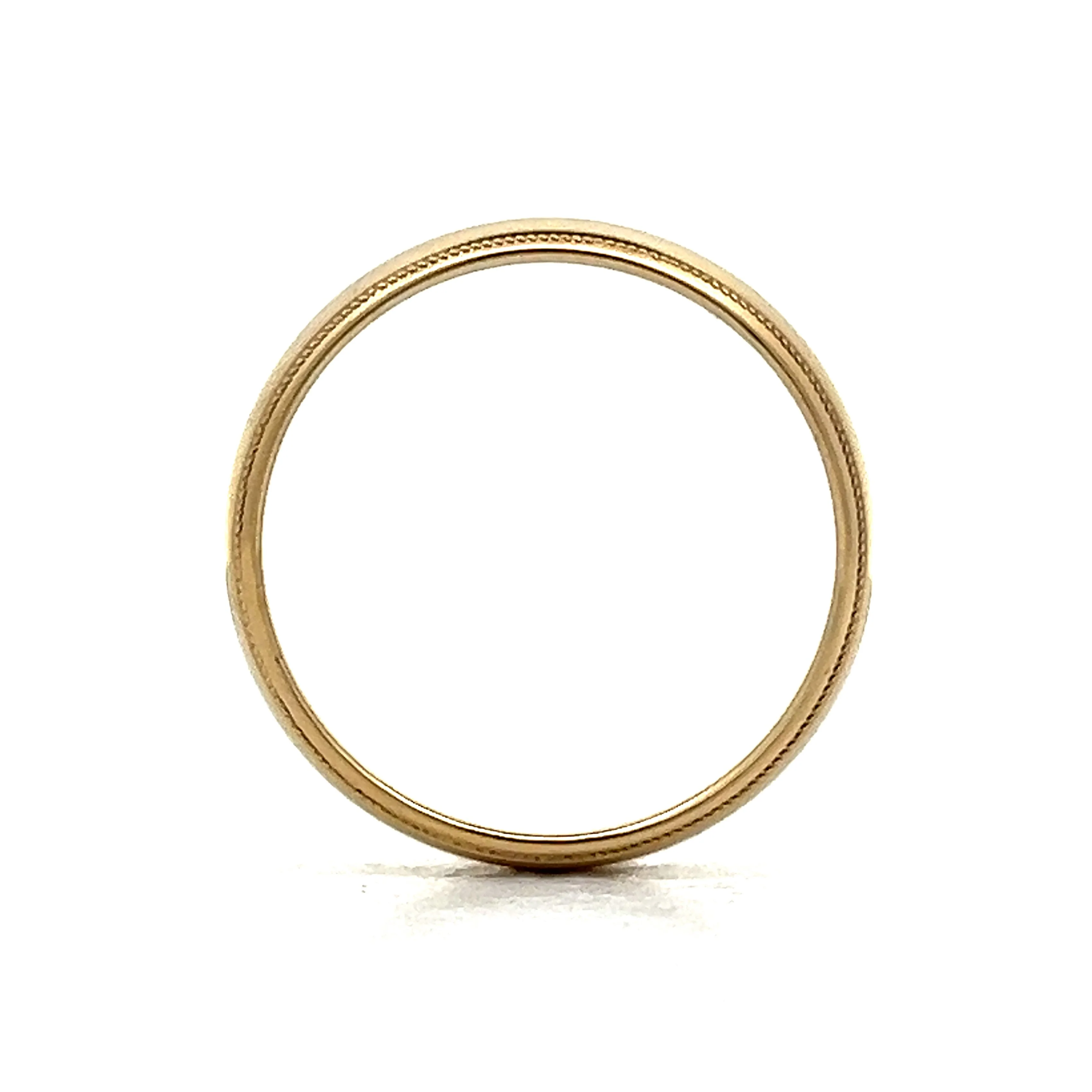 Classic 1960's Mens Milgrain Wedding Band in 14k - Image 4