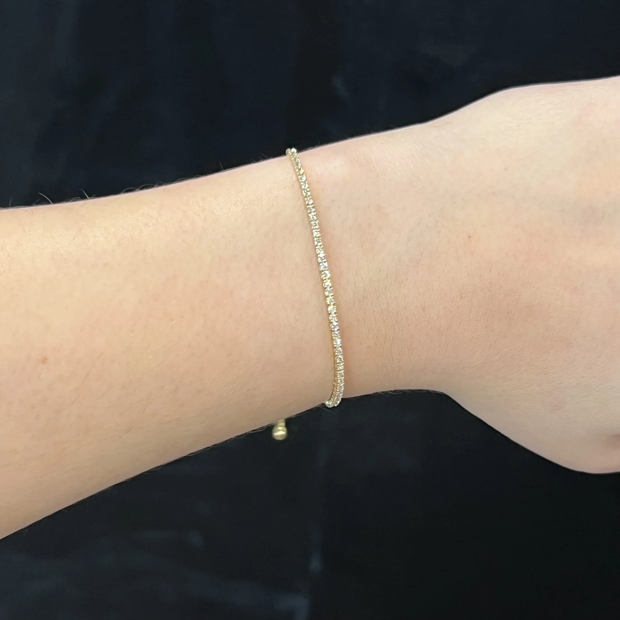 Classic Adjustable Diamond Tennis Bracelet in 14k Yellow Gold - Image 4