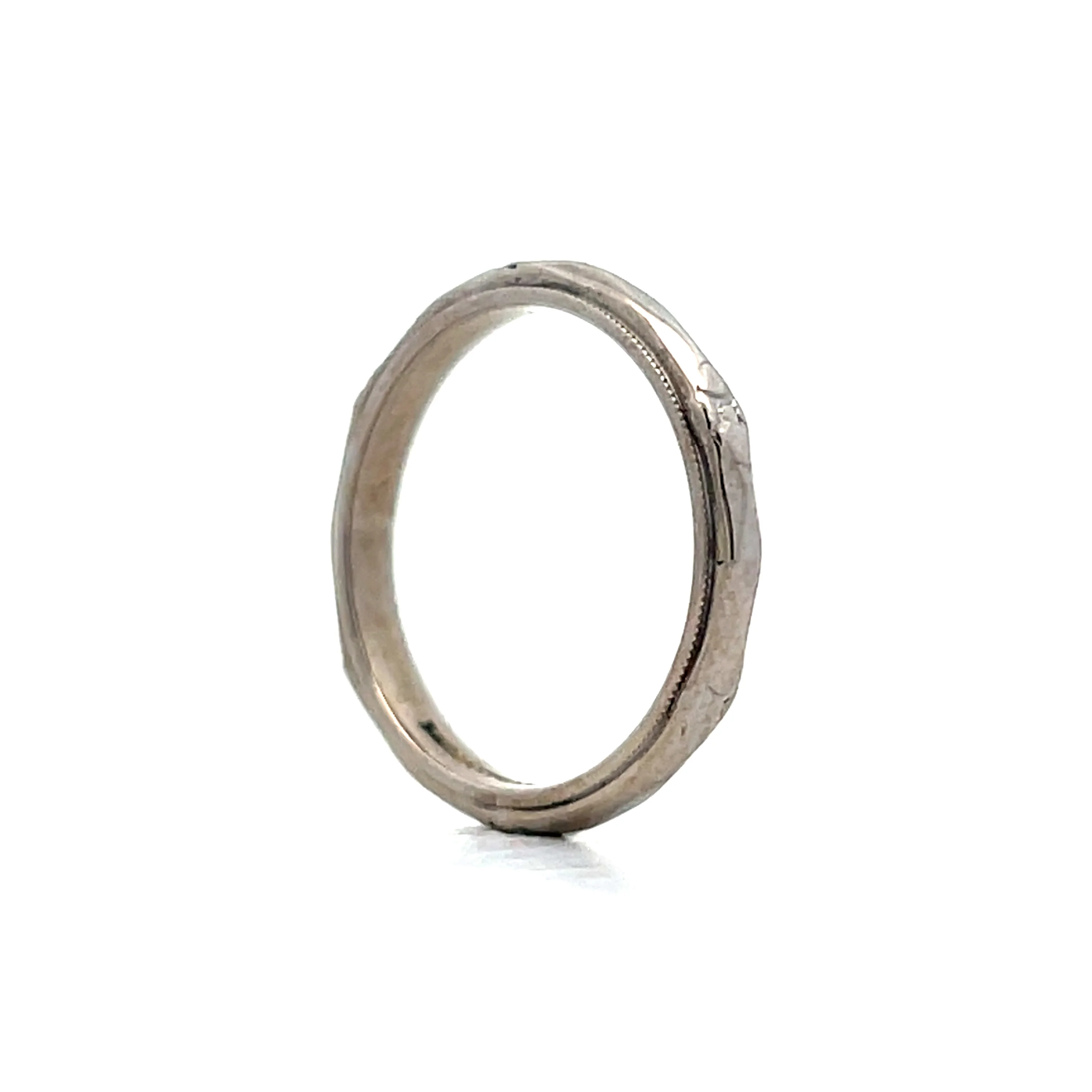 Classic Art Deco Orange Blossom Wedding Band in 14k - Image 4