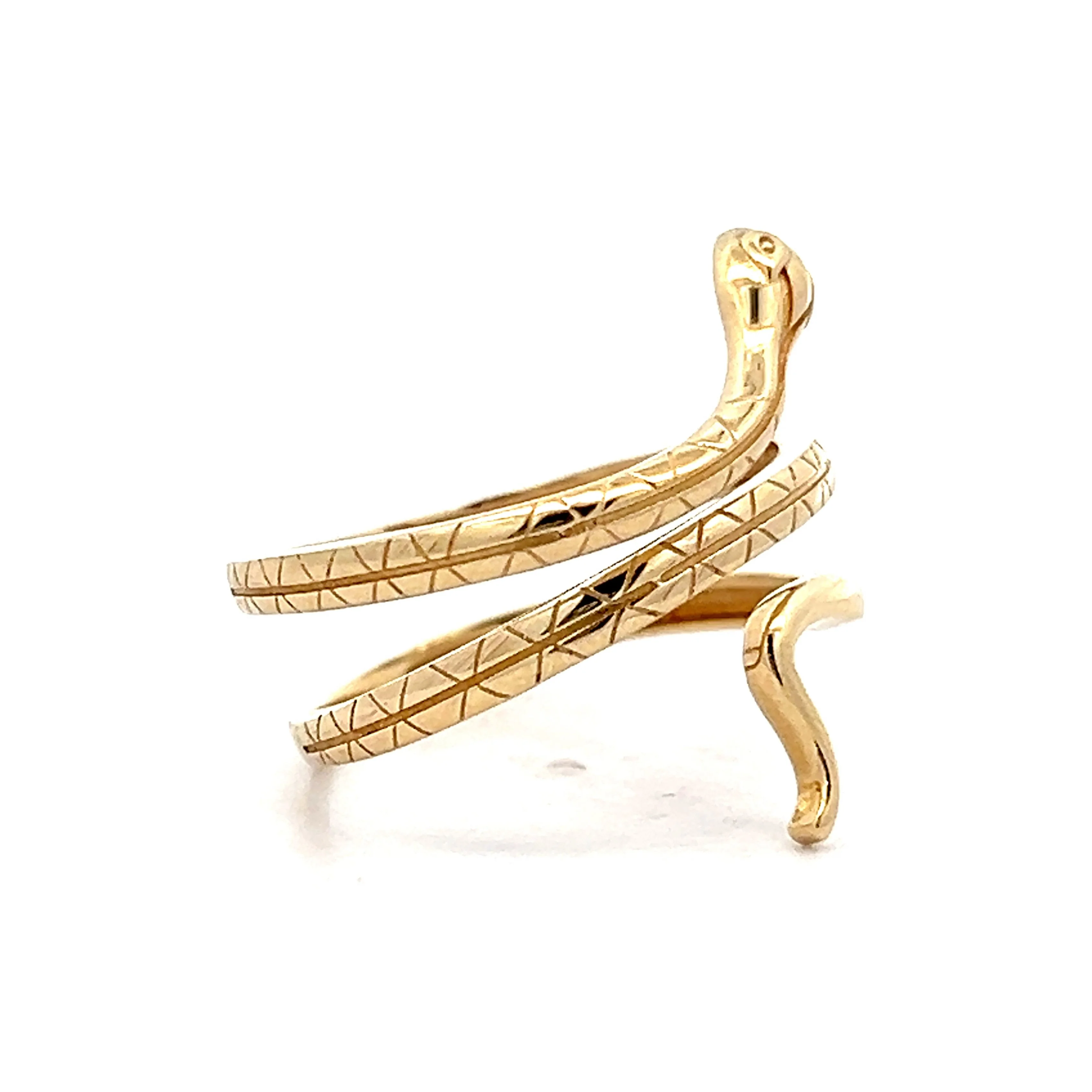 Classic Coiled Snake Ring in 14k Yellow Gold - Image 3