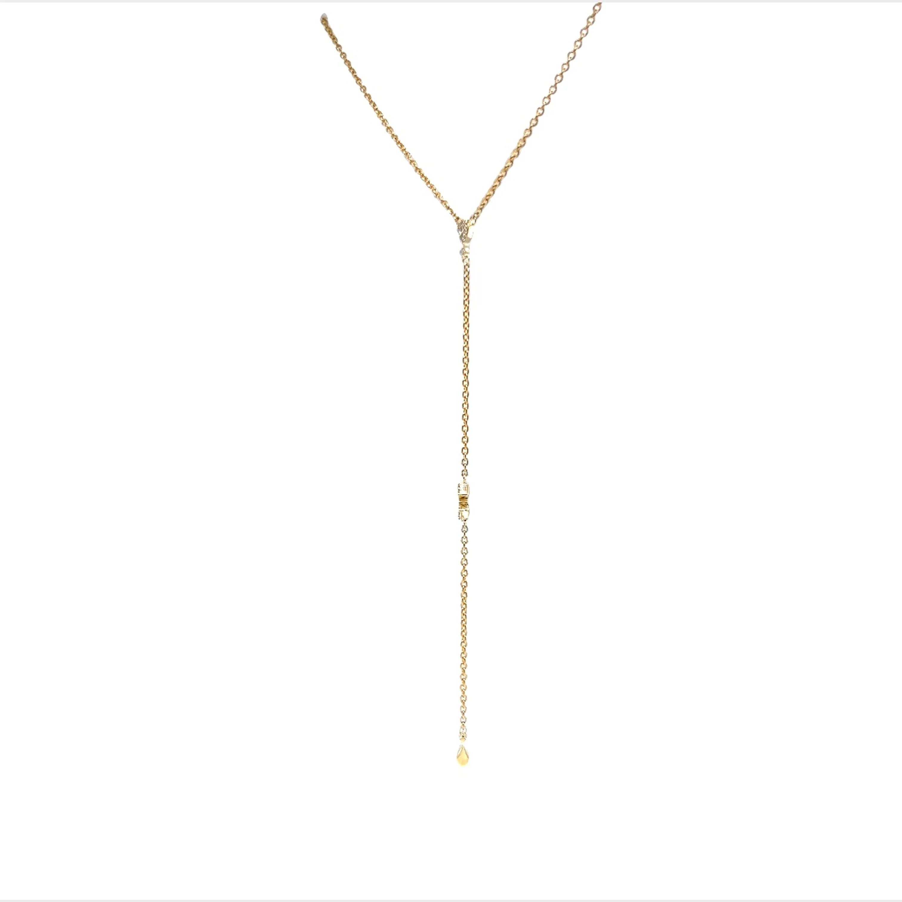 Classic Diamond Lariat Necklace in 14k Yellow Gold - Image 2