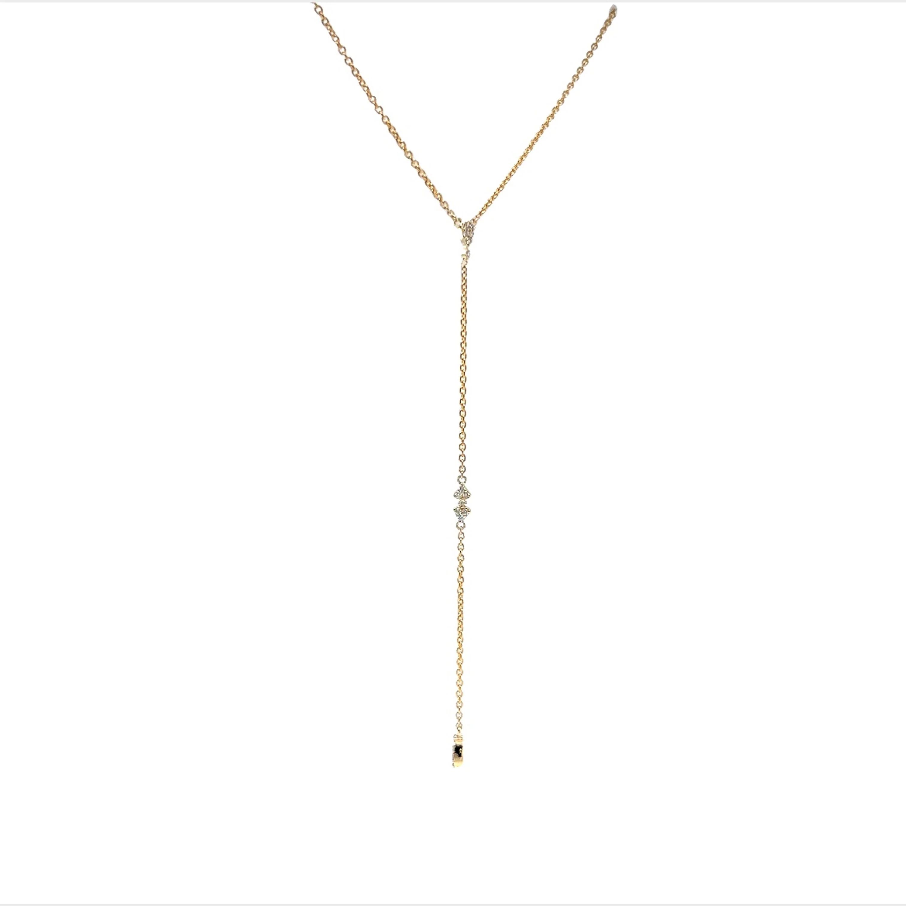 Classic Diamond Lariat Necklace in 14k Yellow Gold - Image 3