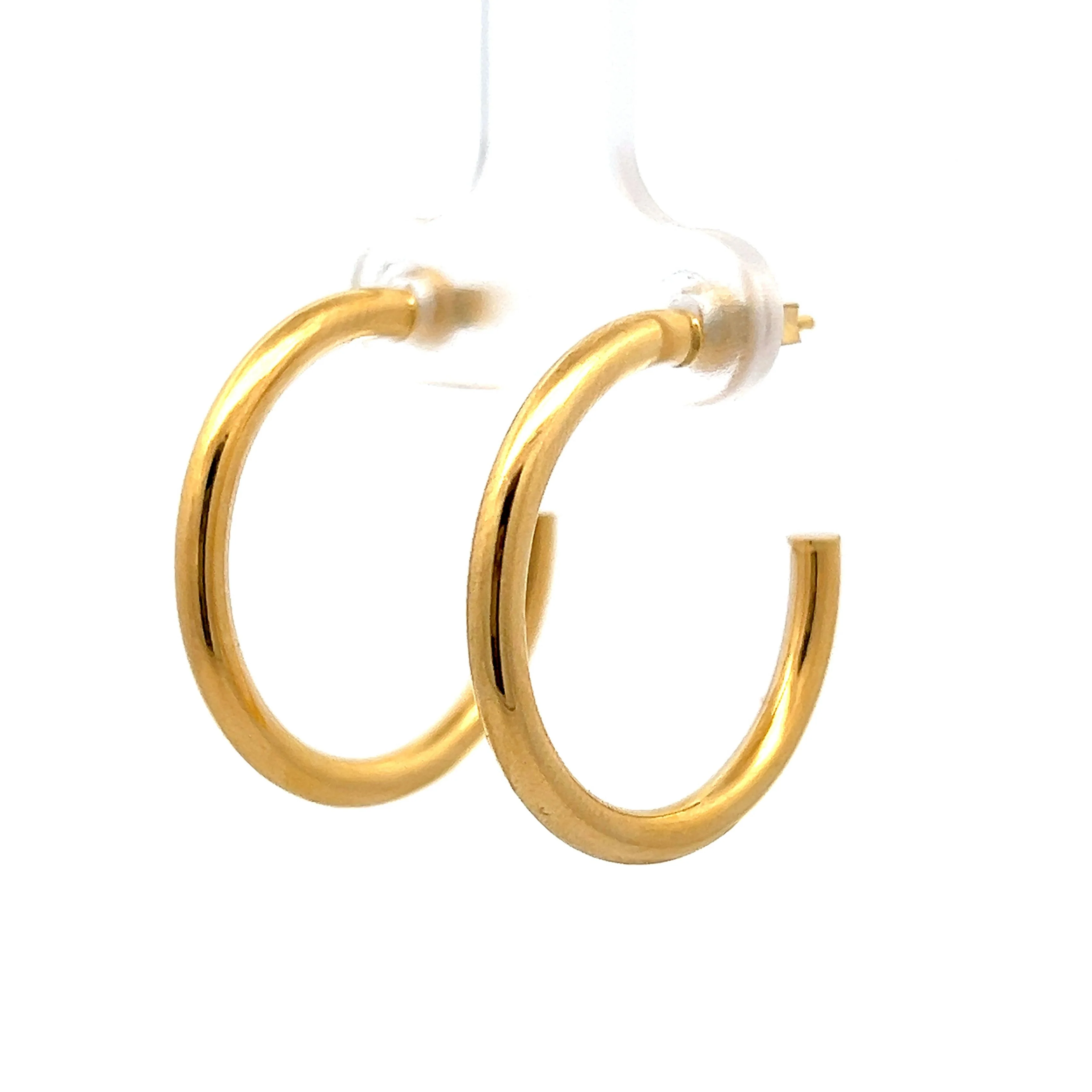 Classic Hollow Hoop Earrings in 14k Yellow Gold - Image 2