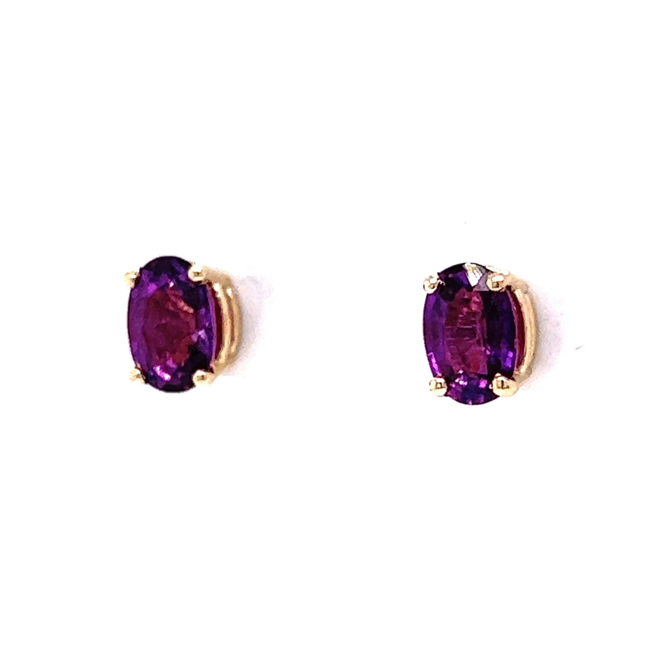 Classic Oval Cut Pink Tourmaline Earrings in 14k Yellow Gold - Image 2