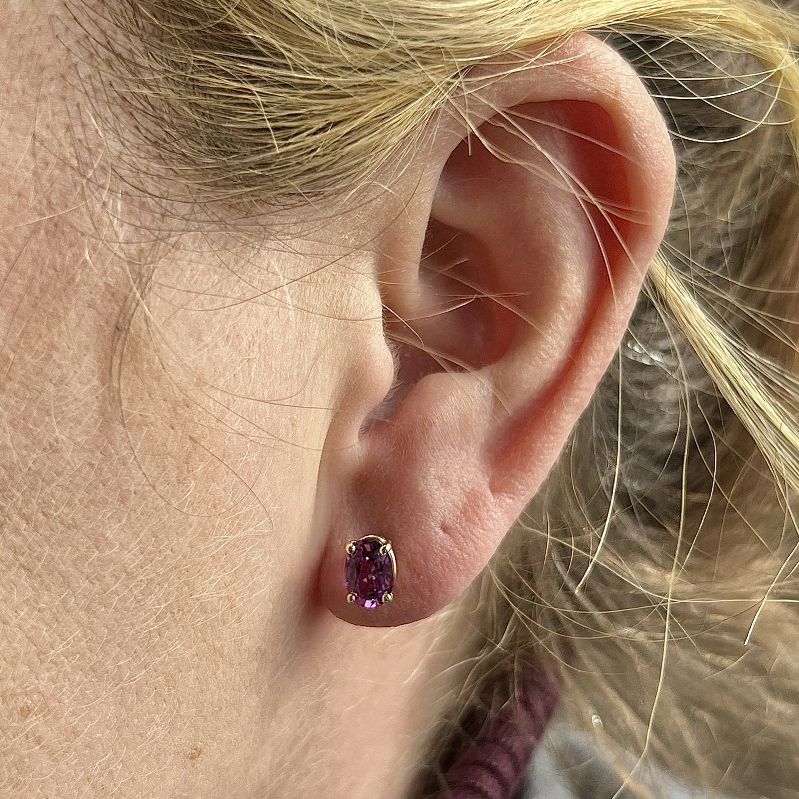Classic Oval Cut Pink Tourmaline Earrings in 14k Yellow Gold - Image 4