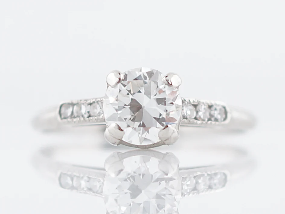 Classic Solitaire Diamond Engagement Ring 1930's Art Deco