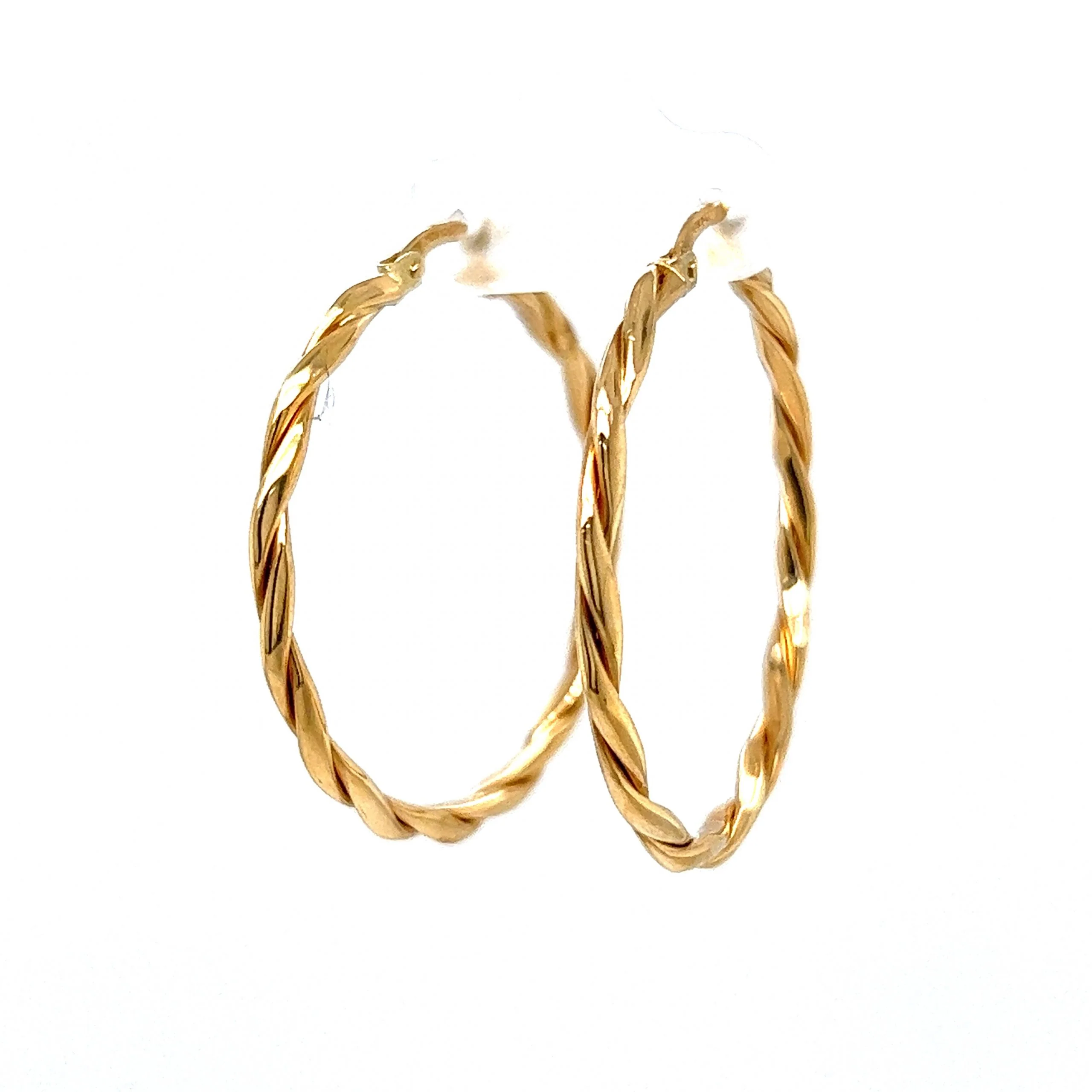 Classic Twist Hoop Earrings in 14k Yellow Gold - Image 2