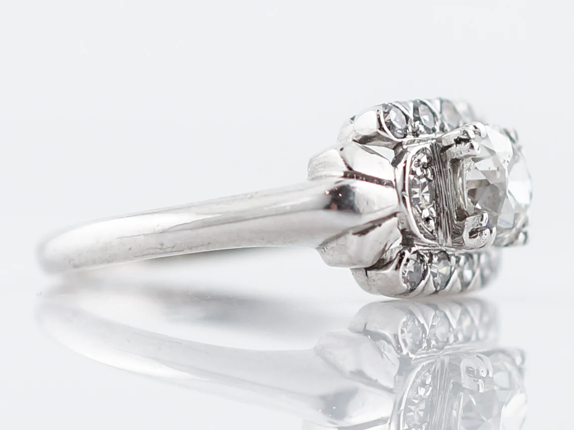 Classic Vintage Engagement Ring Art Deco Old Euro - Image 3