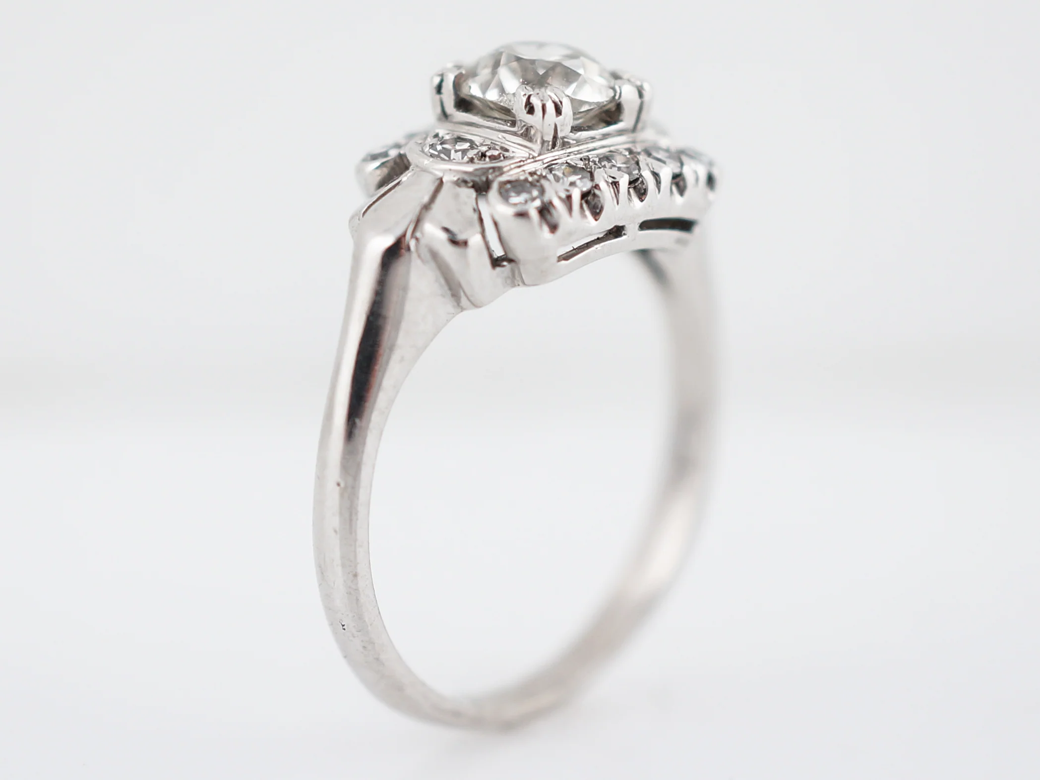 Classic Vintage Engagement Ring Art Deco Old Euro - Image 5