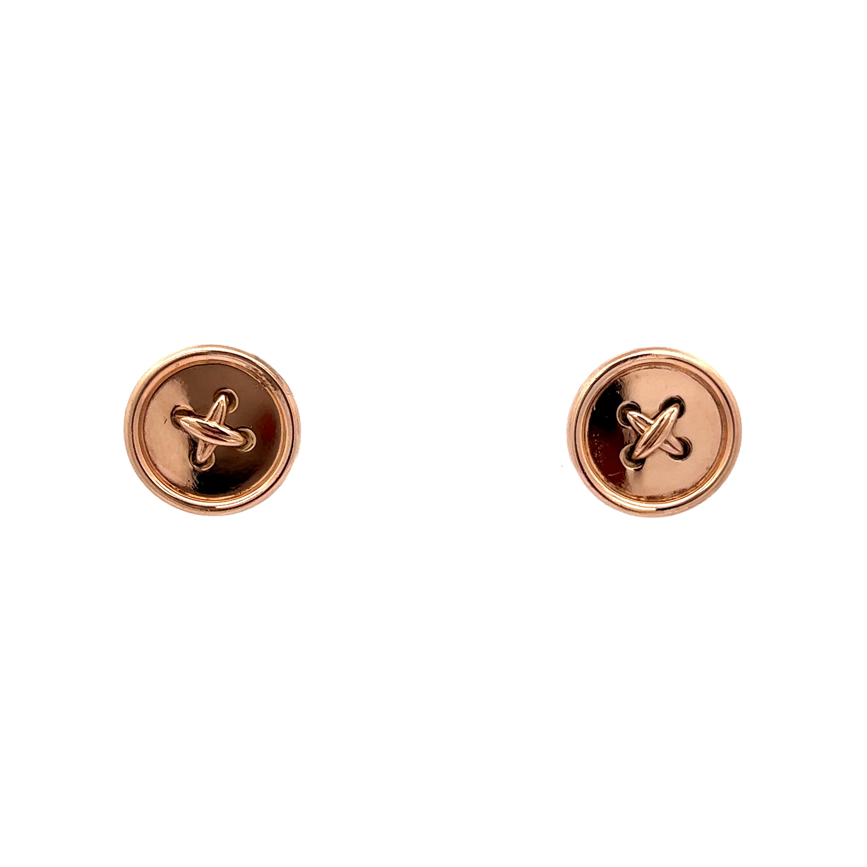 Classic Button Stud Earrings in 14k Yellow Gold