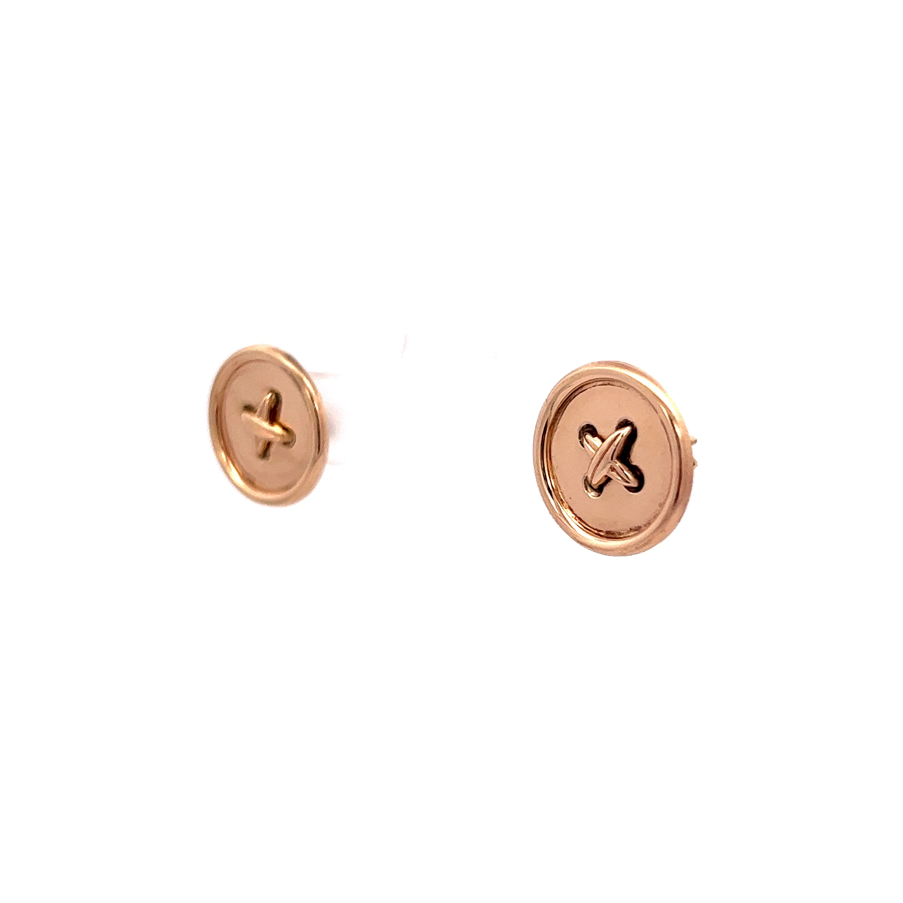 Classic Button Stud Earrings in 14k Yellow Gold - Image 2