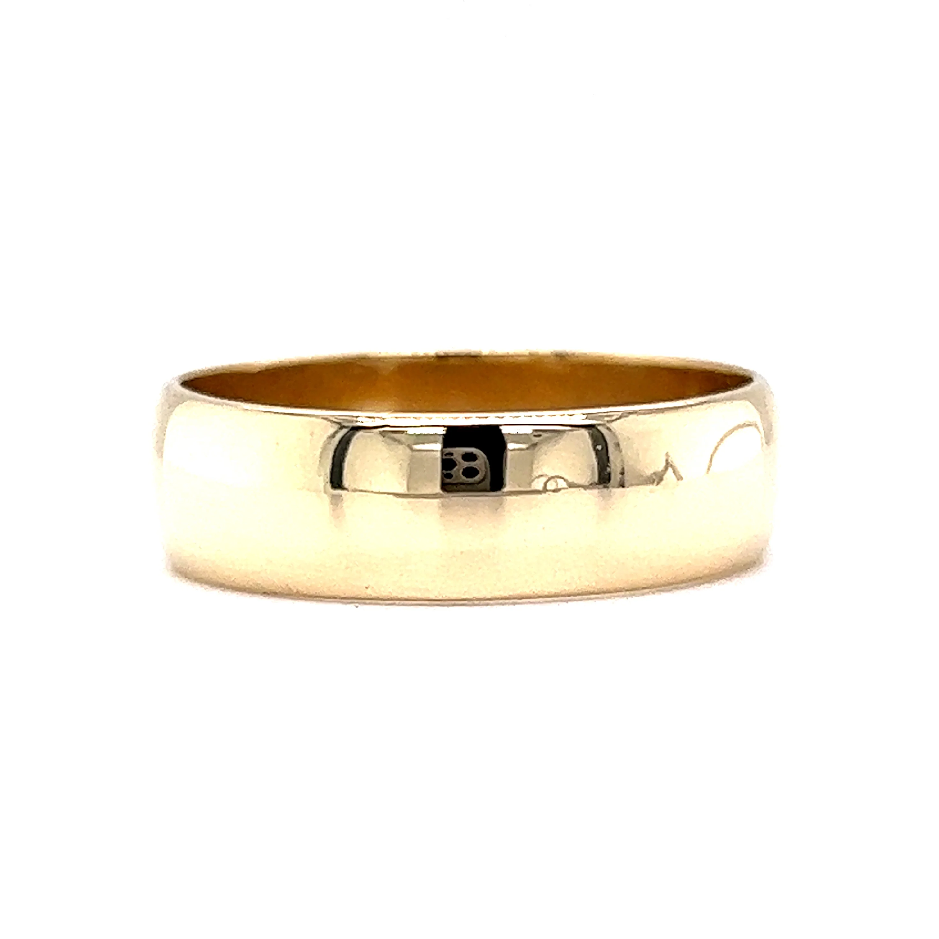 Men's Classic Half-Round Wedding Band in 14k Yellow Gold - Image 2