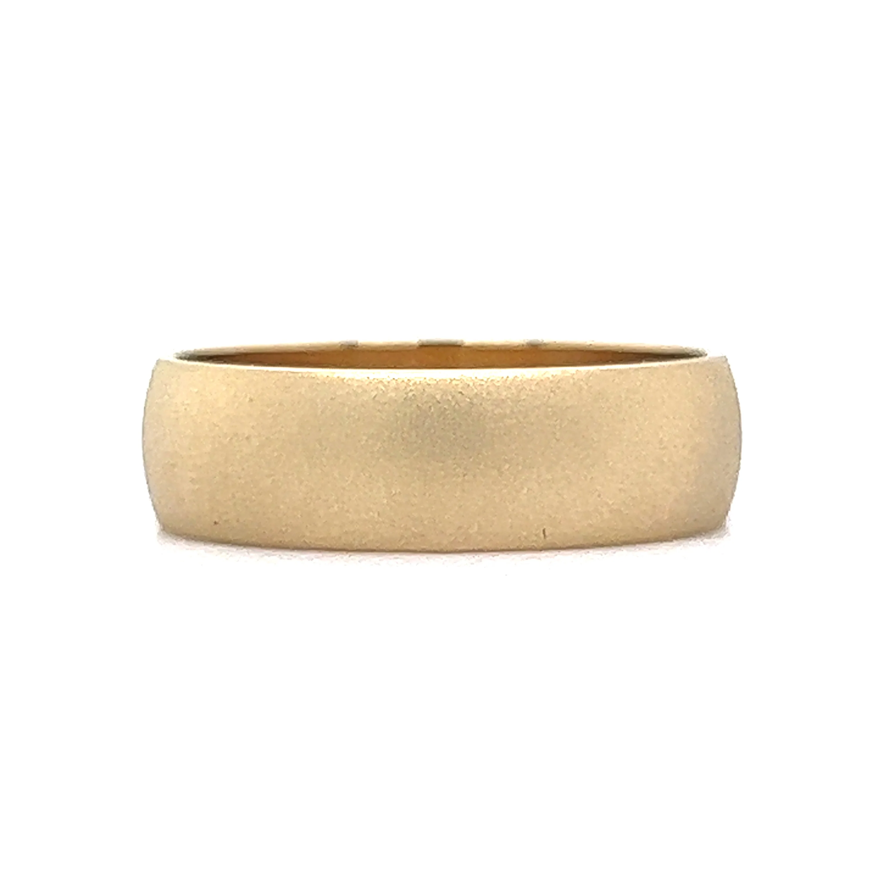 Men's Half Round Wedding Band w/ Brush Finish in 14k Yellow Gold - Image 3
