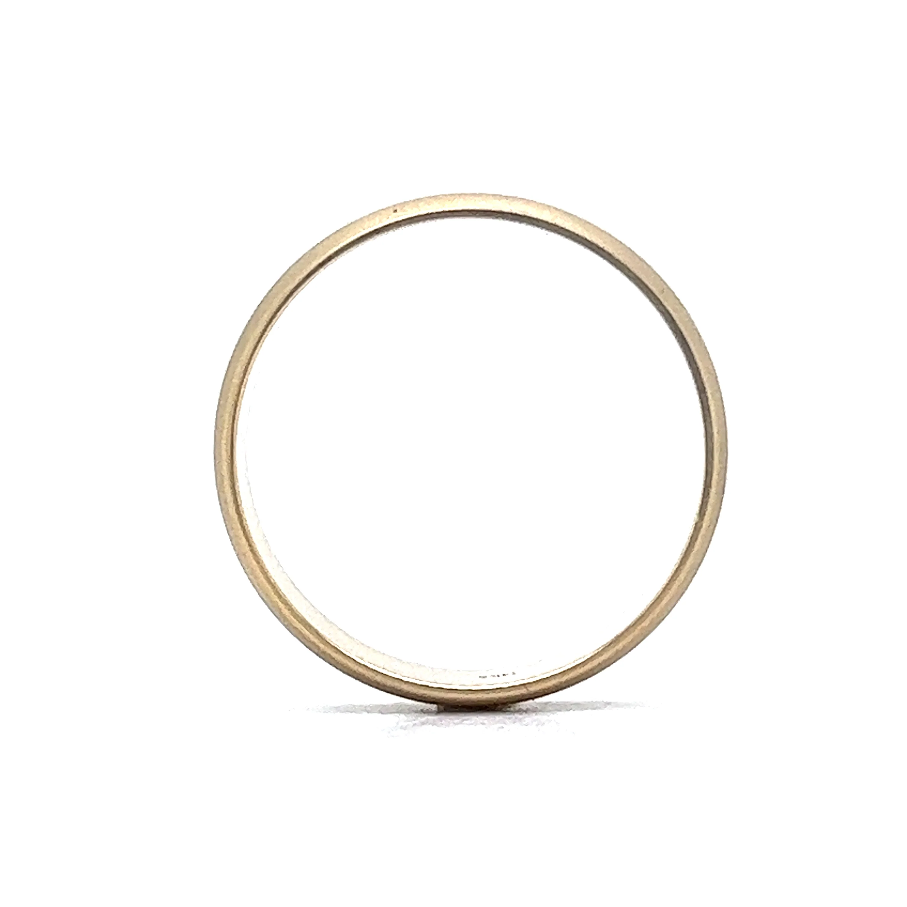 Men's Half Round Wedding Band w/ Brush Finish in 14k Yellow Gold - Image 4