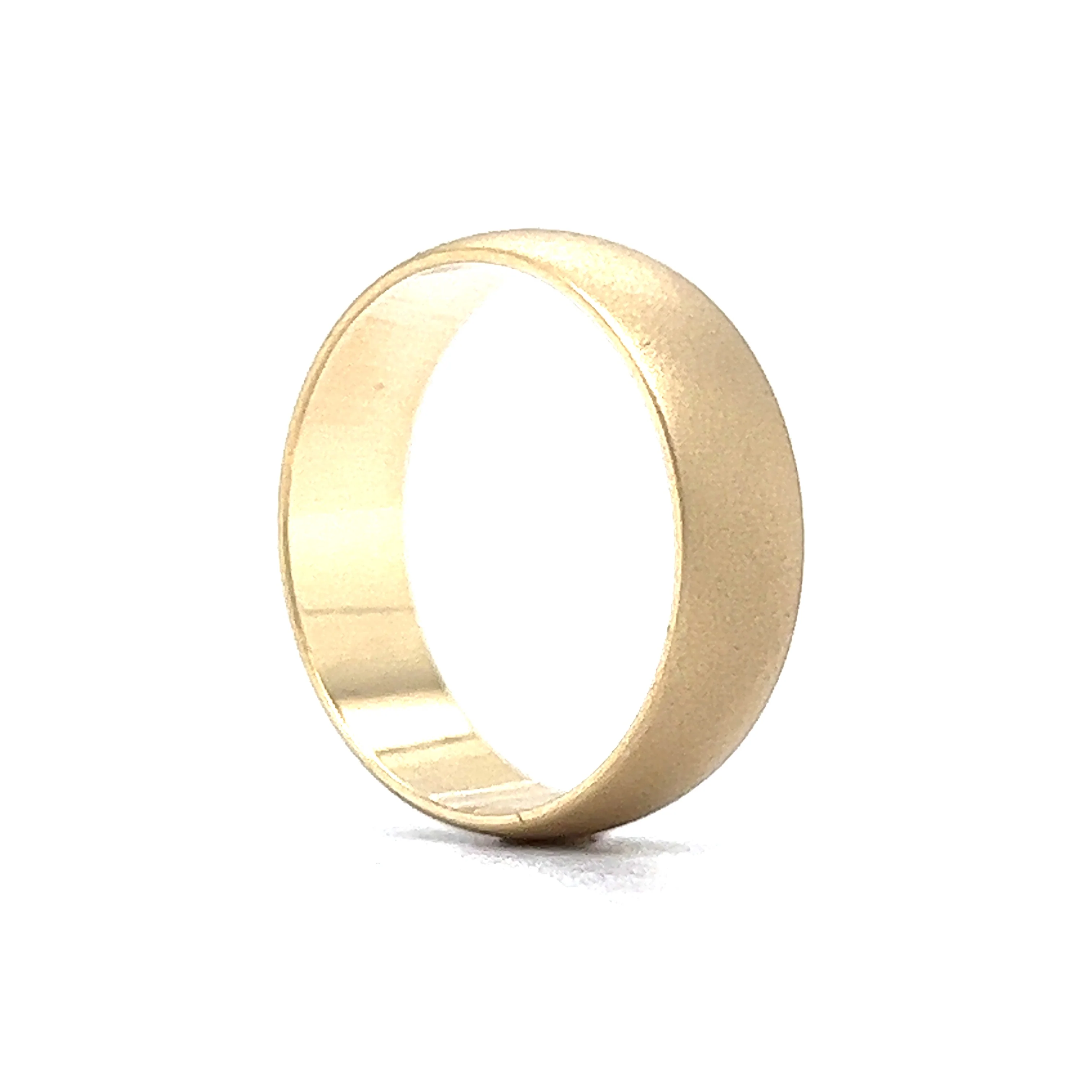 Men's Half Round Wedding Band w/ Brush Finish in 14k Yellow Gold - Image 5