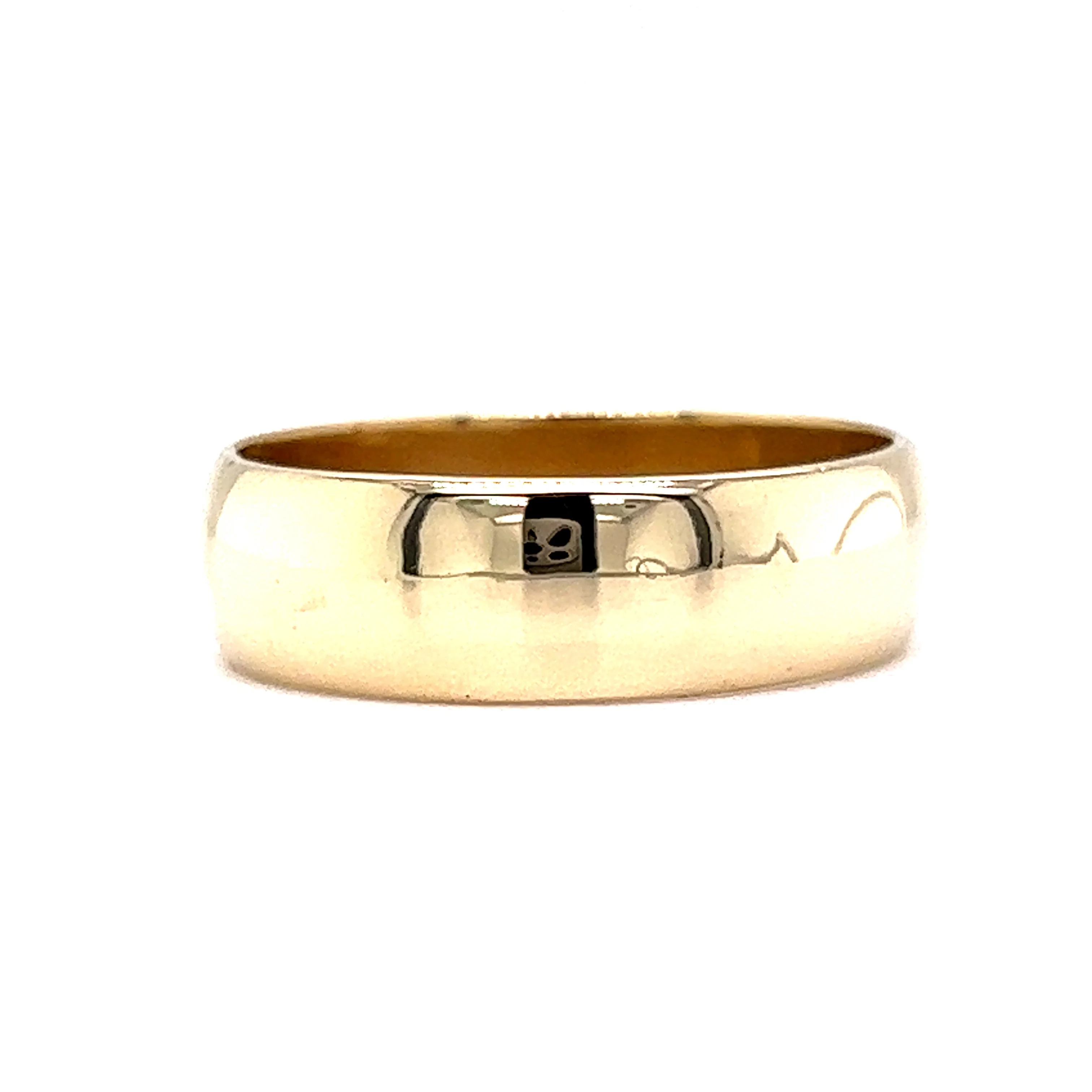 Men's Classic Half-Round Wedding Band in 14k Yellow Gold - Image 3