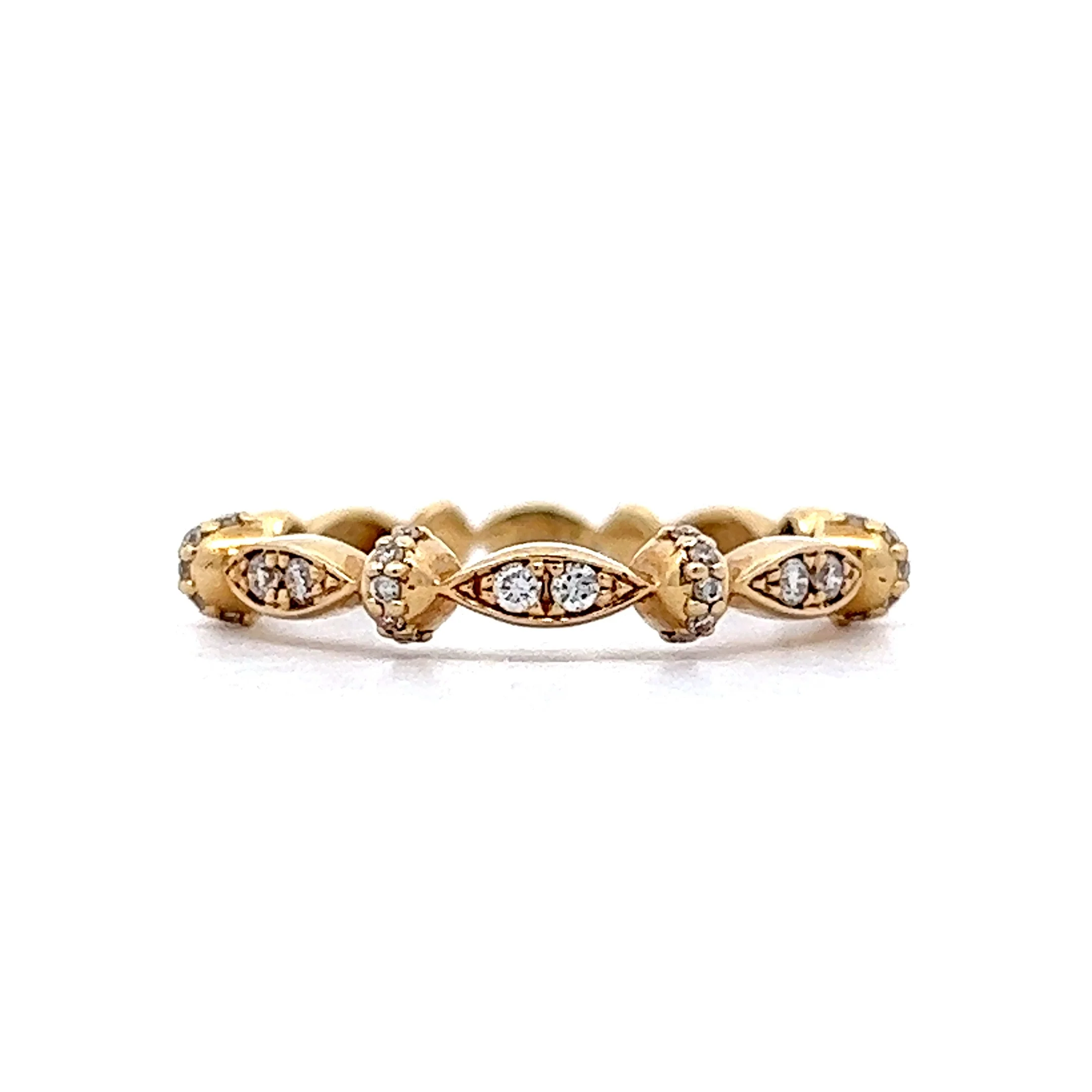Cluster Diamond Wedding Ring in 14k Yellow Gold
